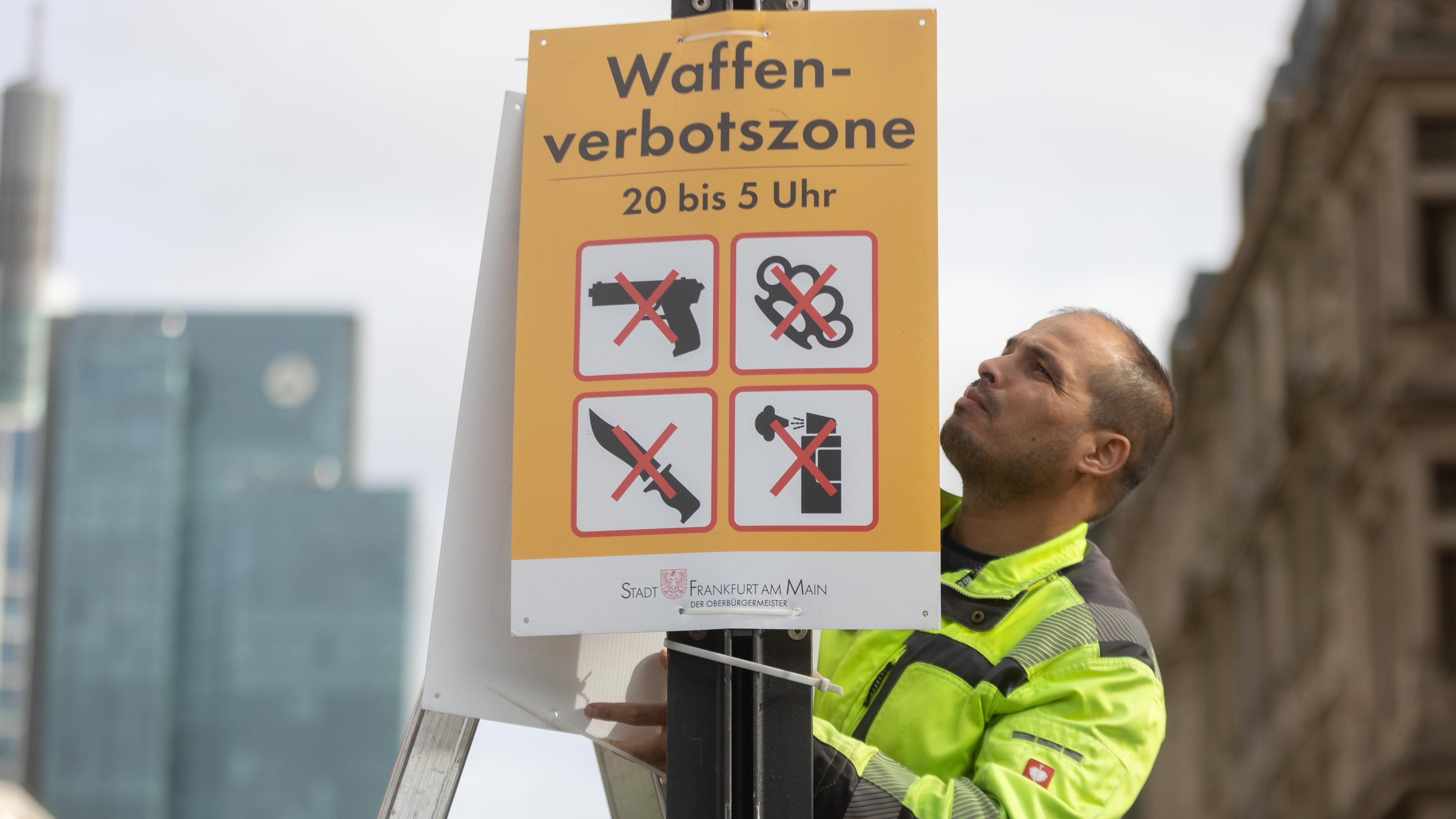 Waffenverbotszone in Frankfurt eingerichtet