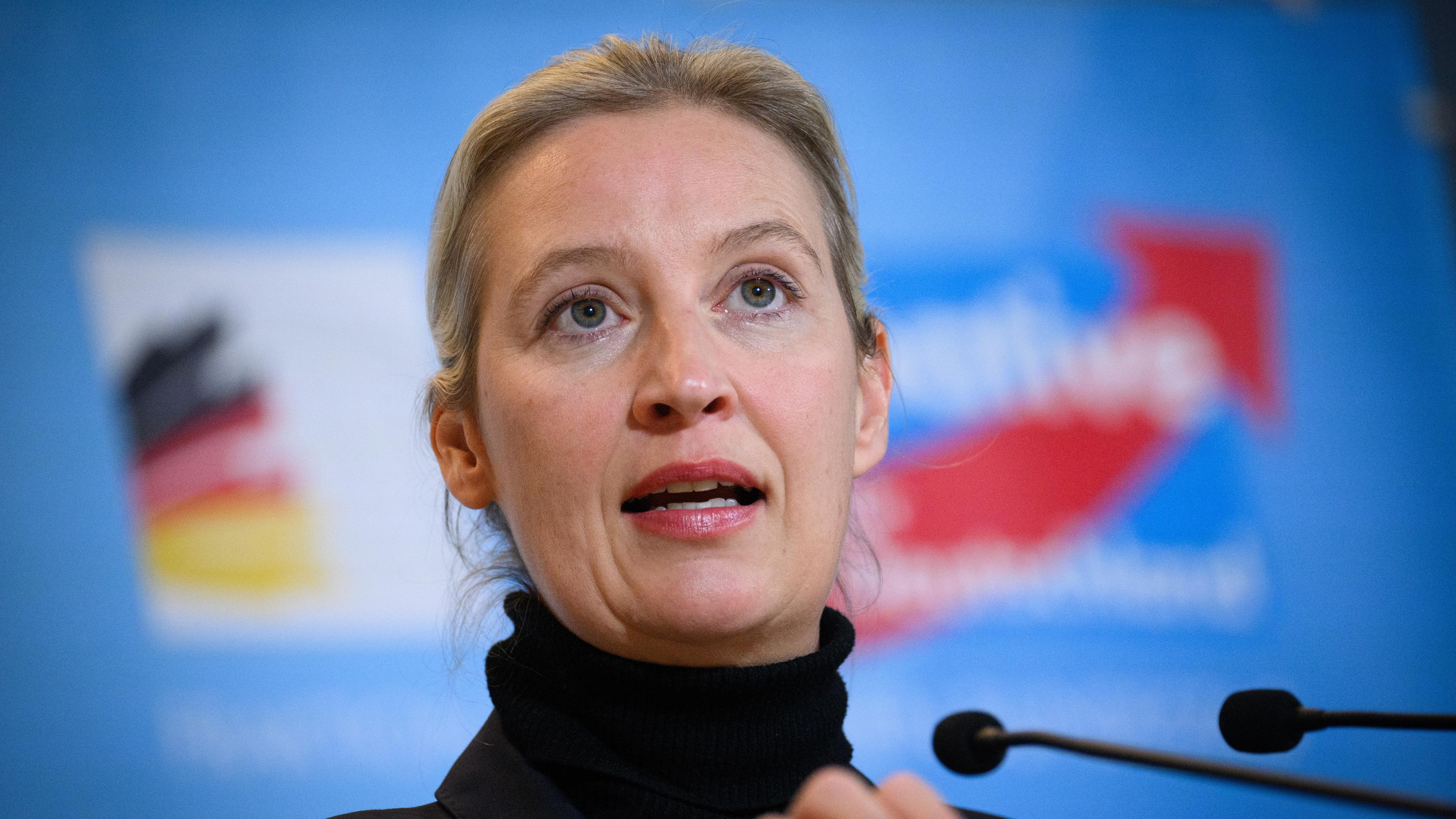 03.12.2024, Berlin: Alice Weidel, Vorsitzende der AfD-Bundestagsfraktion, äußert sich vor Beginn der Fraktionssitzung der Bundestagsfraktion der AfD im Deutschen Bundestag.