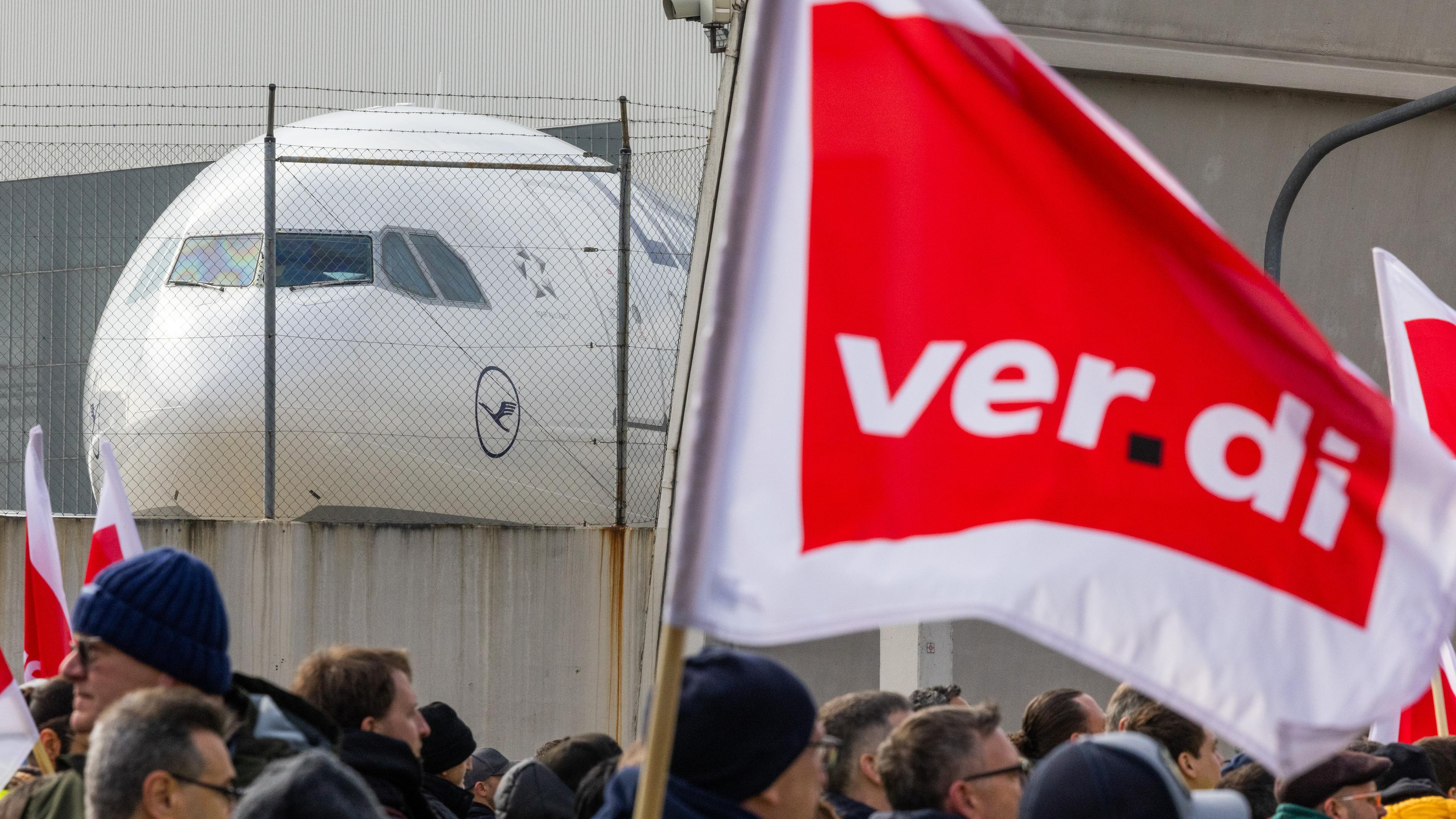 07.03.24, Frankfurt: Streik des Bodenpersonals der Lufthansa.