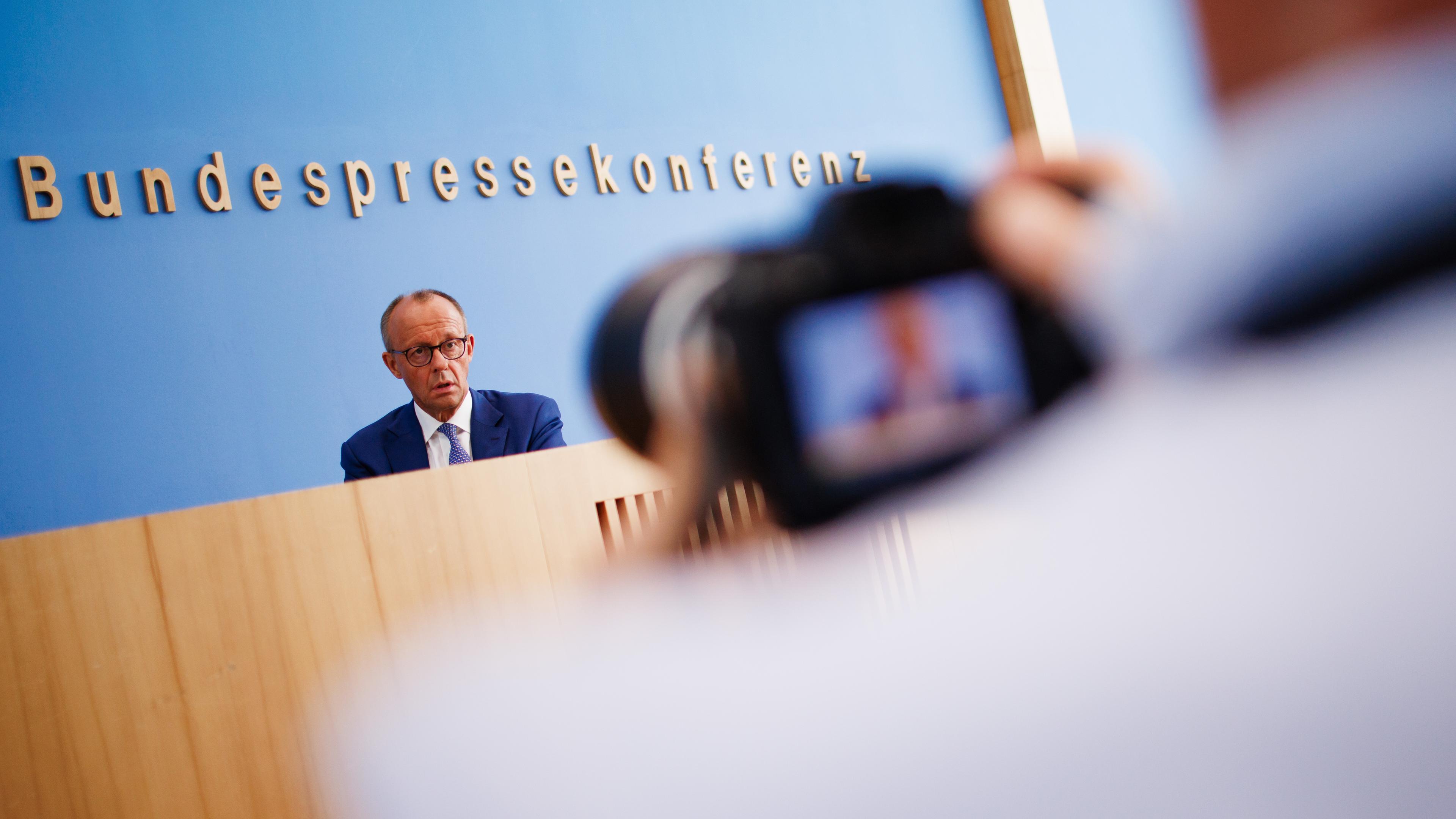 CDU opposition leader Friedrich Merz press conference