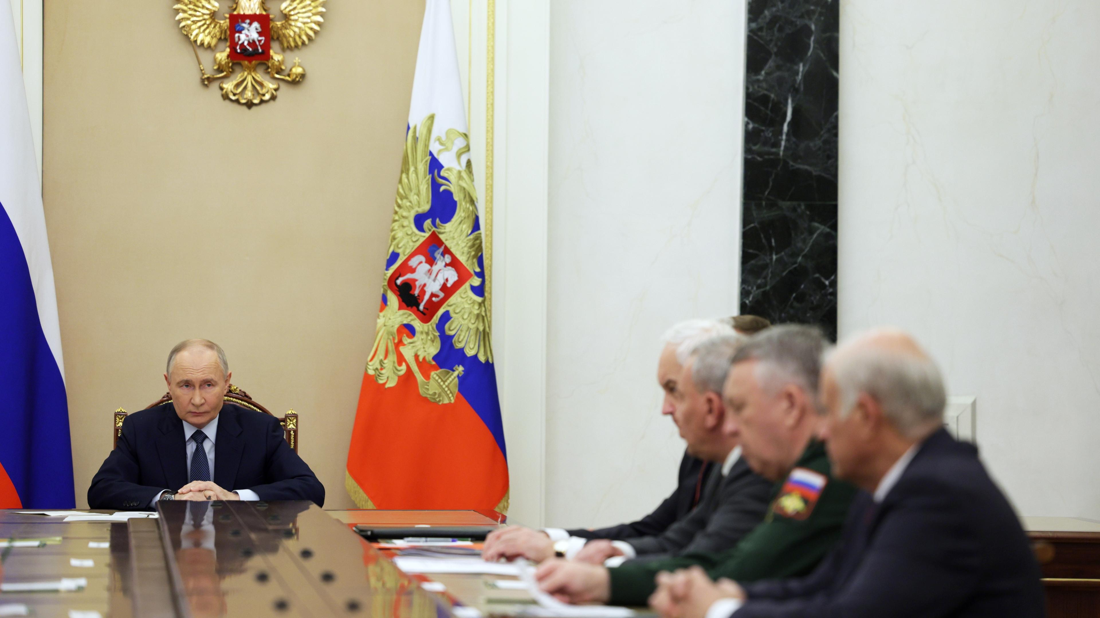 Moscow, Russia, 22.11.2024: Putin bei einer Konferenz mit dem Verteidigungsministerium.