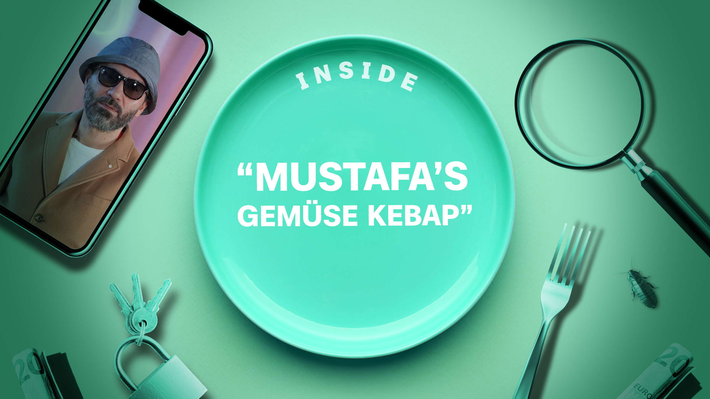 Teller mit Schriftzug "Mustafas Gemüse Kebap"