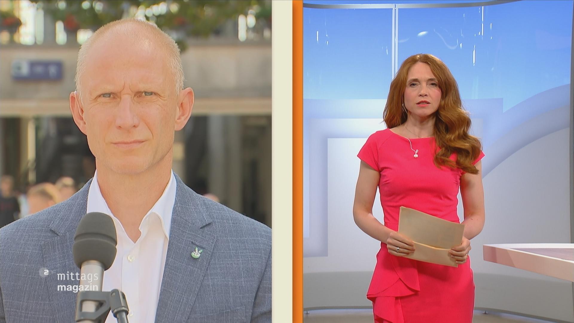 Andreas Rosskopf, Gewerkschaft der Polizei, im Gespräch mit ZDF-Mima-Moderatorin Mirjam Meinhardt