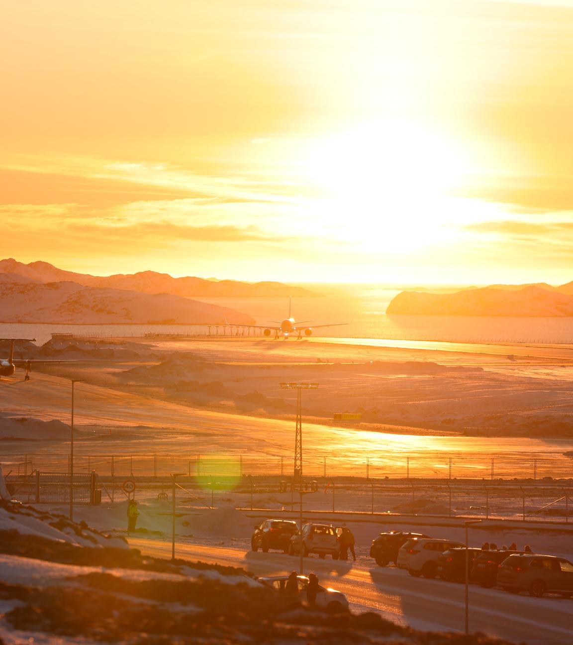 An aircraft carrying Donald Trump Jr. on the runway of an airport following his visit to Nuuk, Greenland, 07 January 2025. Donald Trump Jr. is on a private visit to the autonomous Danish territory of Greenland.