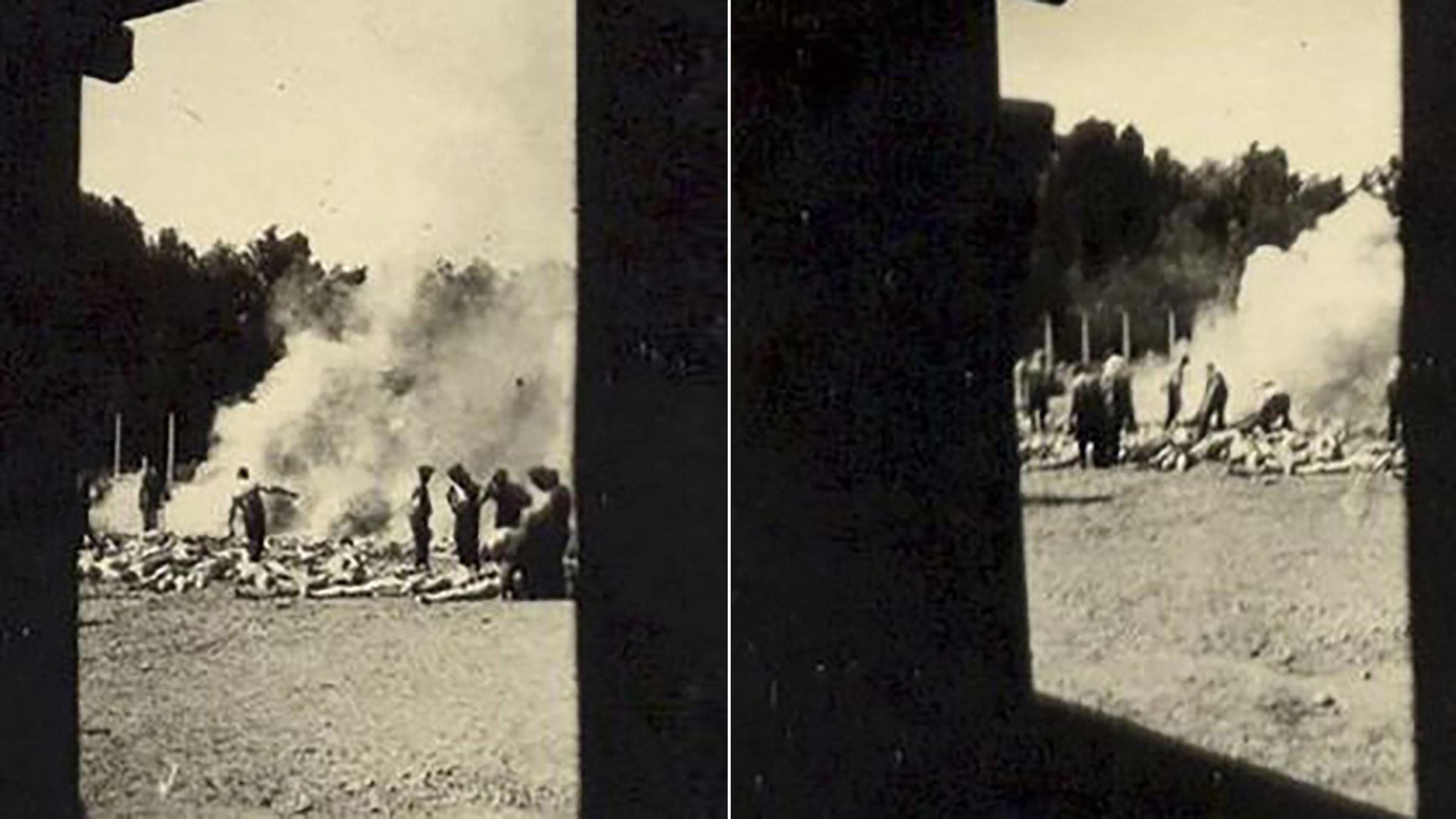 KZ Auschwitz-Birkenau - Von Häftlingen heimlich gemachte Aufnahmen aus der Gaskammer von Krematorium V.
