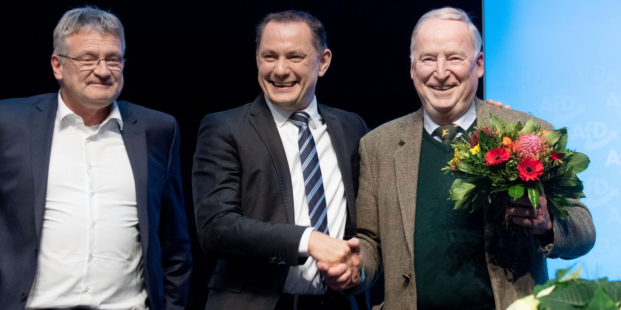 Meuthen, Chrupalla und Gauland auf Bundesparteitag der AfD in Braunschweig