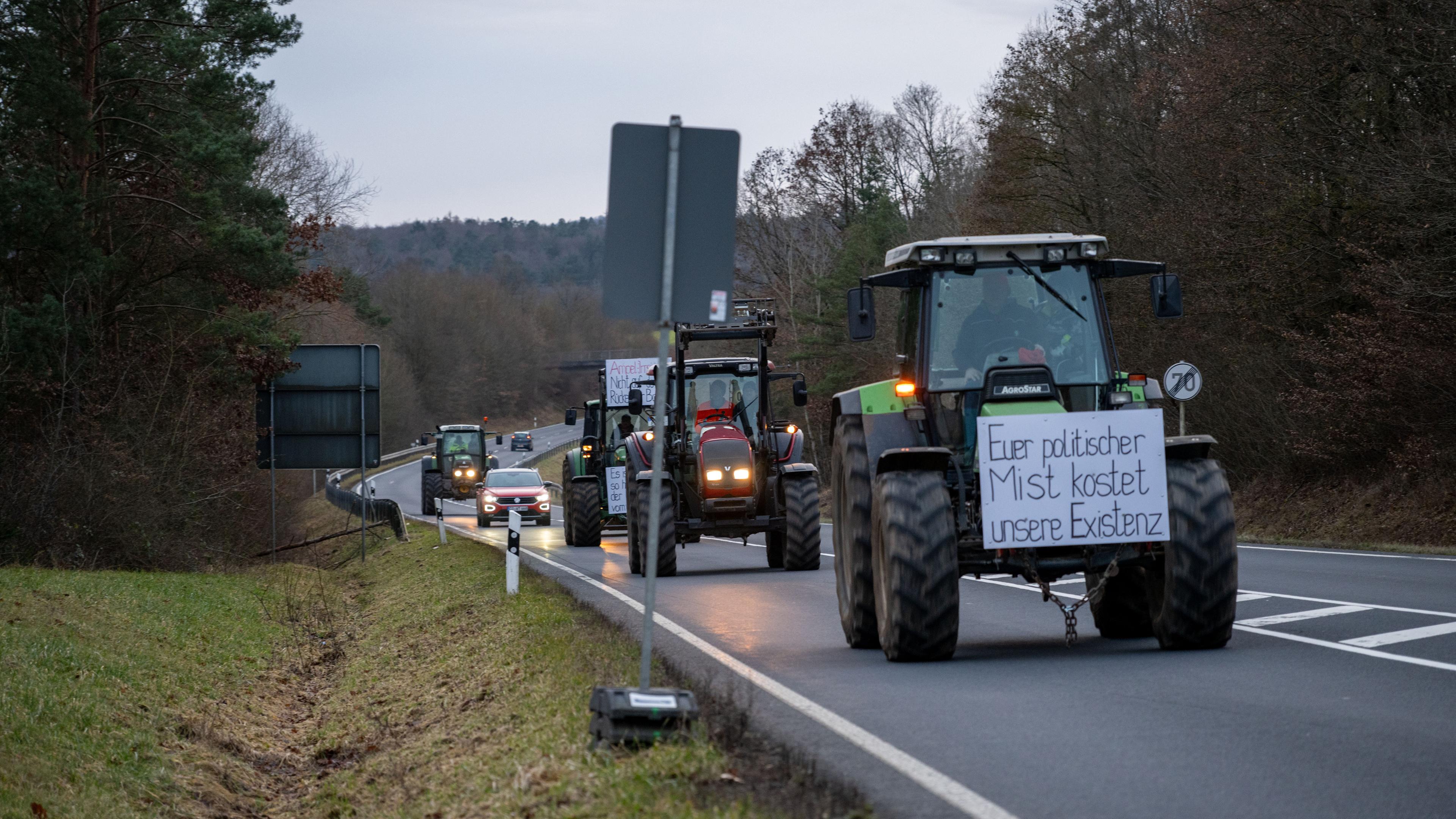 Bauernprotest - "Franken in Flammen" in Burgpreppach