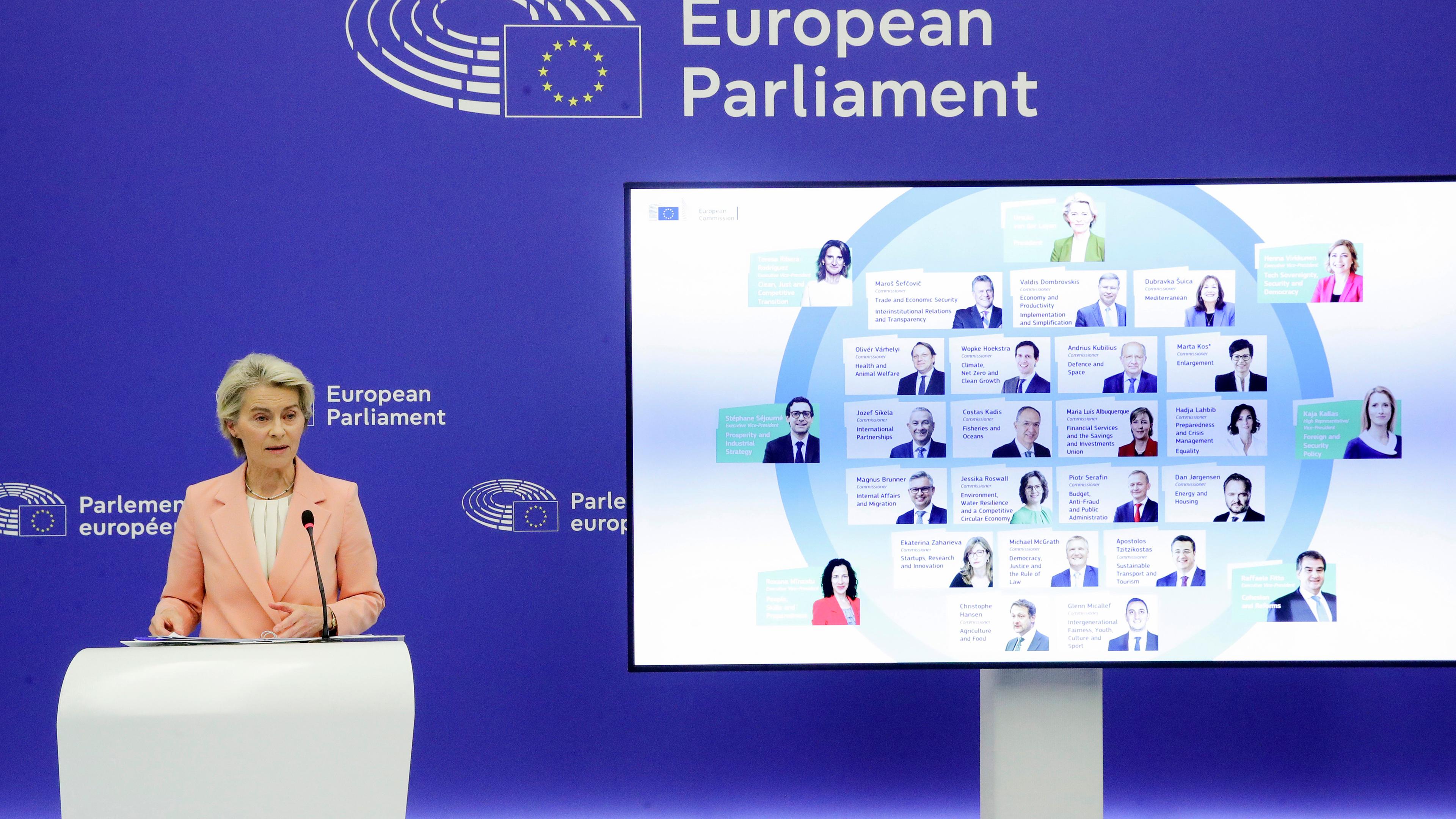 President of the European Commission presents her new College of Commissioners