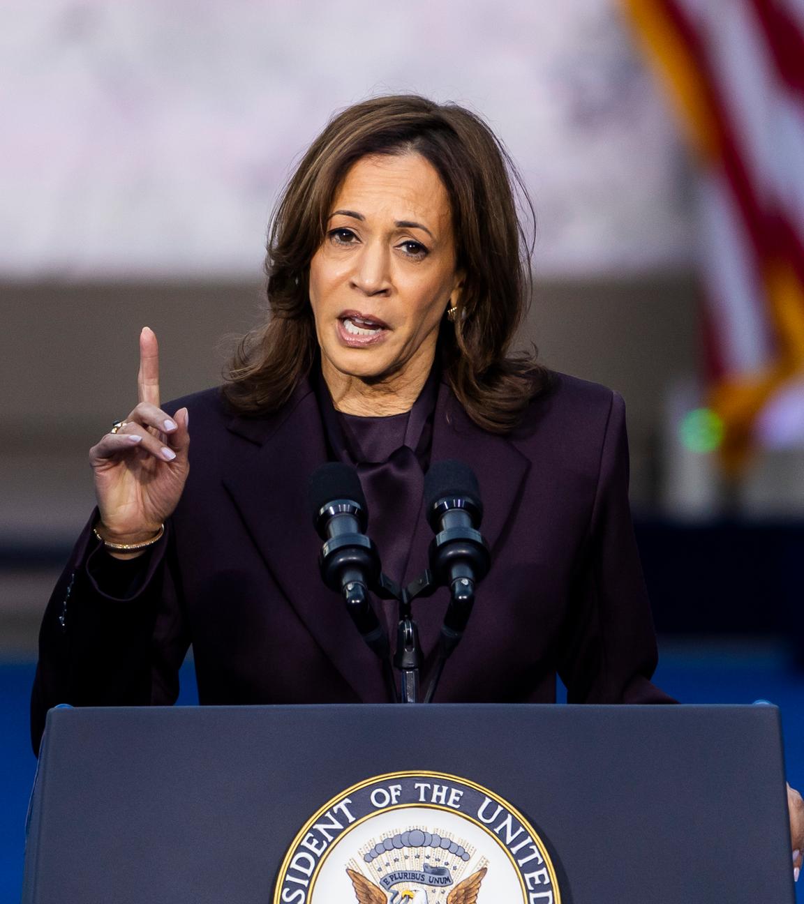 US Vice President Kamala Harris gives concession speech