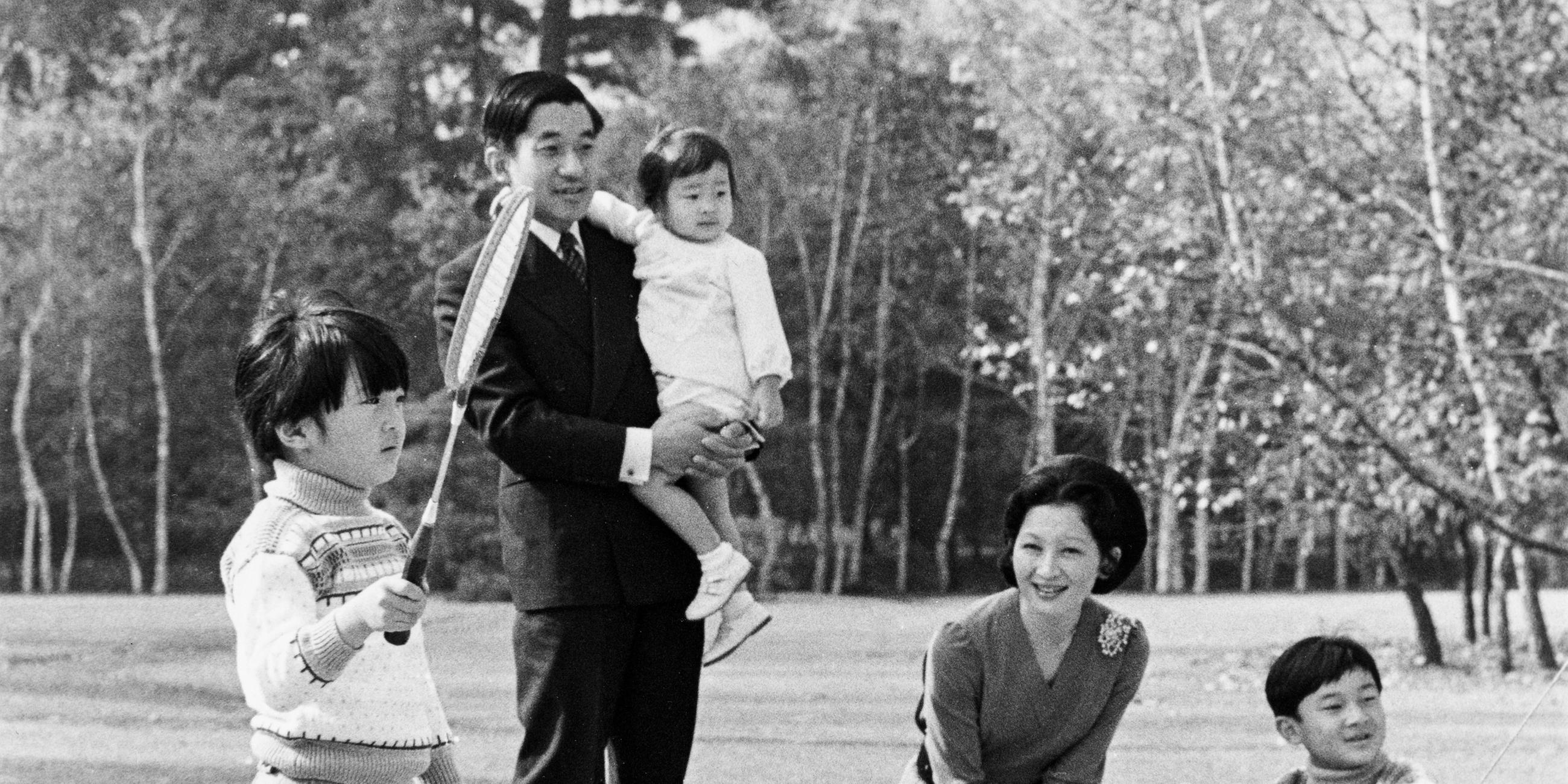 Die Familie von Kronprinz Akihito im Togu-Palaste in Tokio am 30. 11.1972