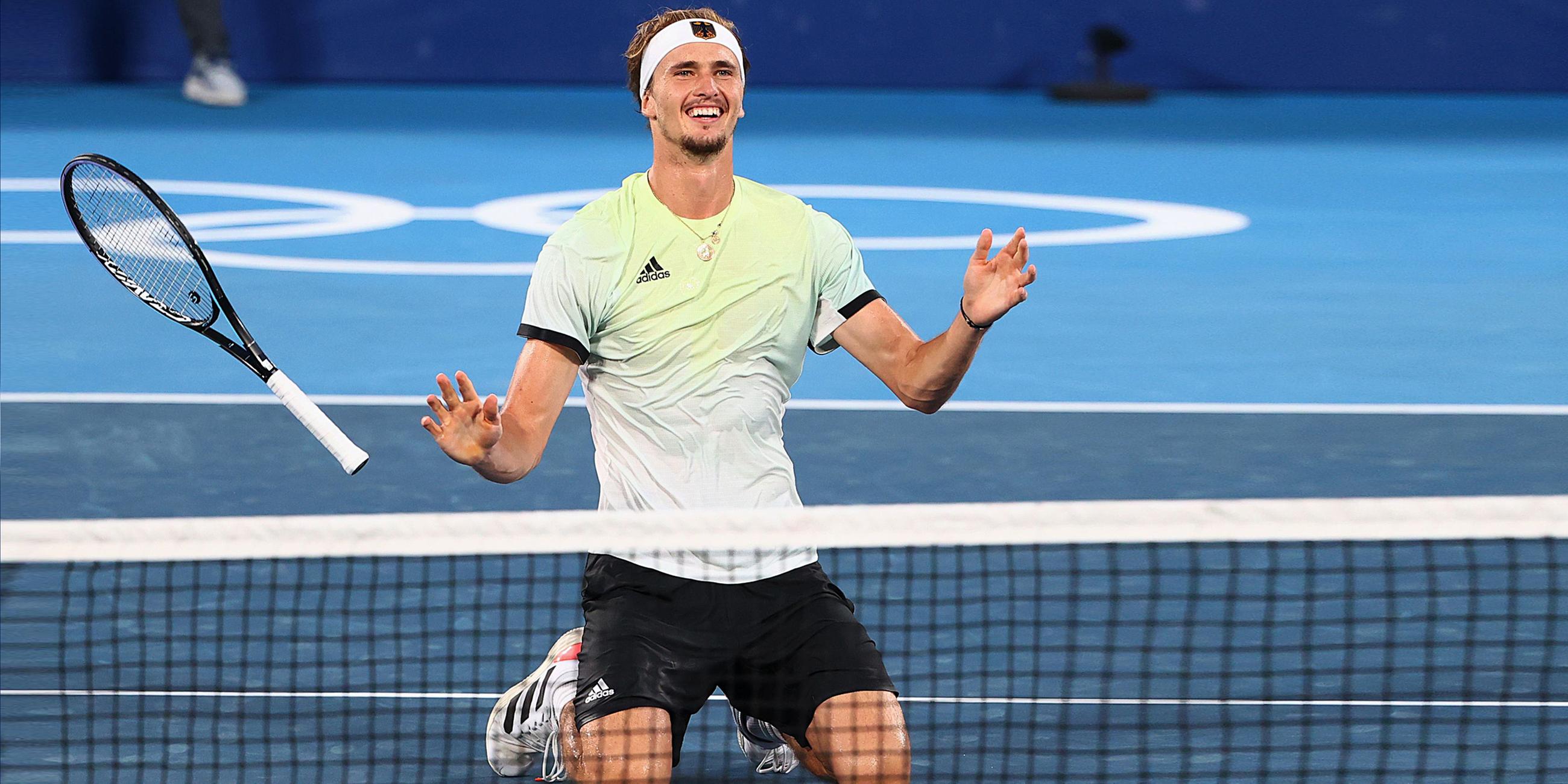 Alexander Zverev bei den Olympischen Spielen in Tokio, am 01.08.2021.