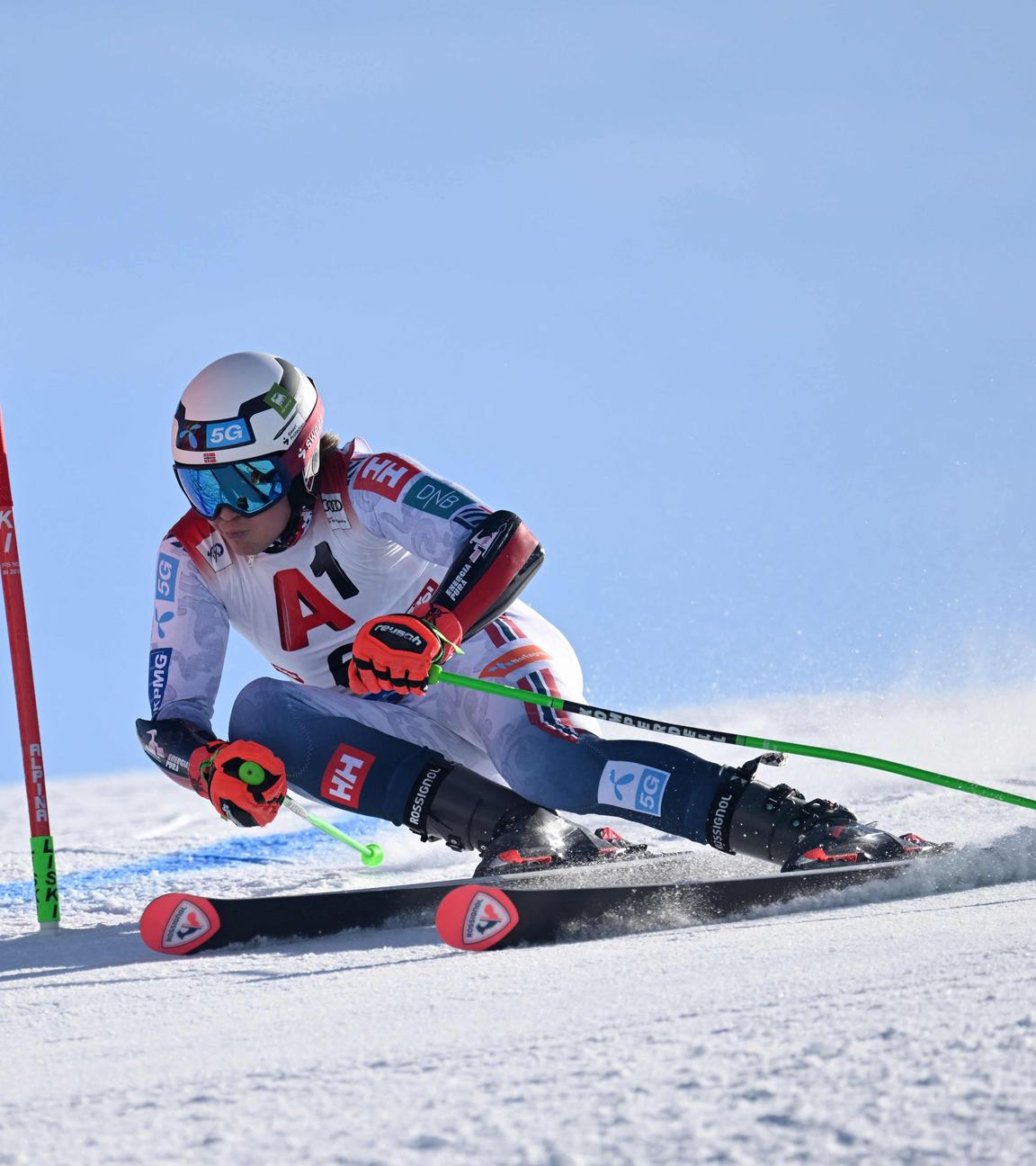 Norwegens Aleksander Steen Olsen in Aktion beim Slalom der Alpine Ski WM.