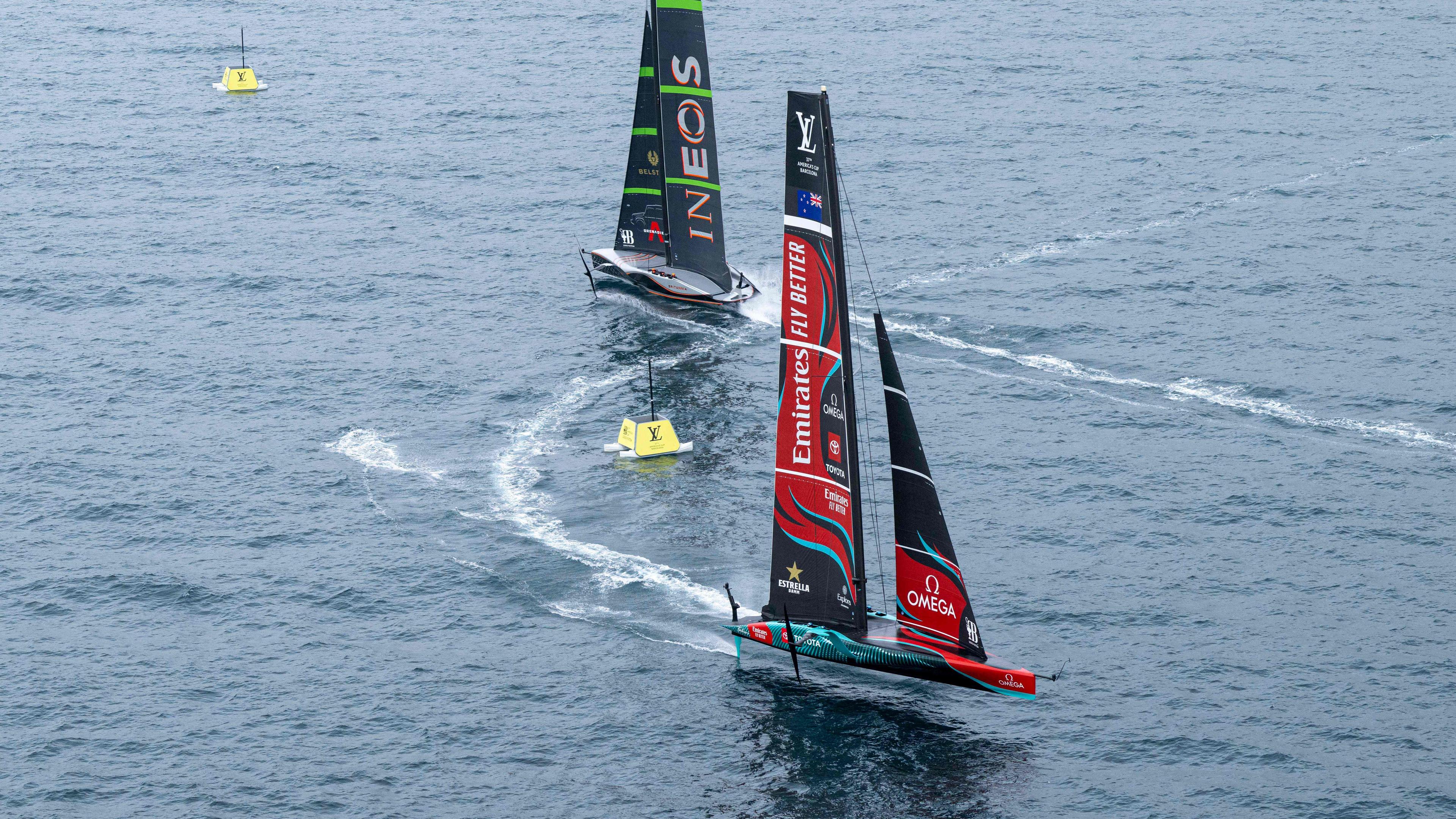 Das Neuseeländische Team in Aktion beim America's Cup.