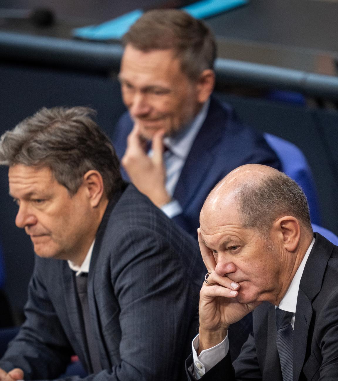 Christian Lindner, Robert Habeck und Olaf Scholz - 2024