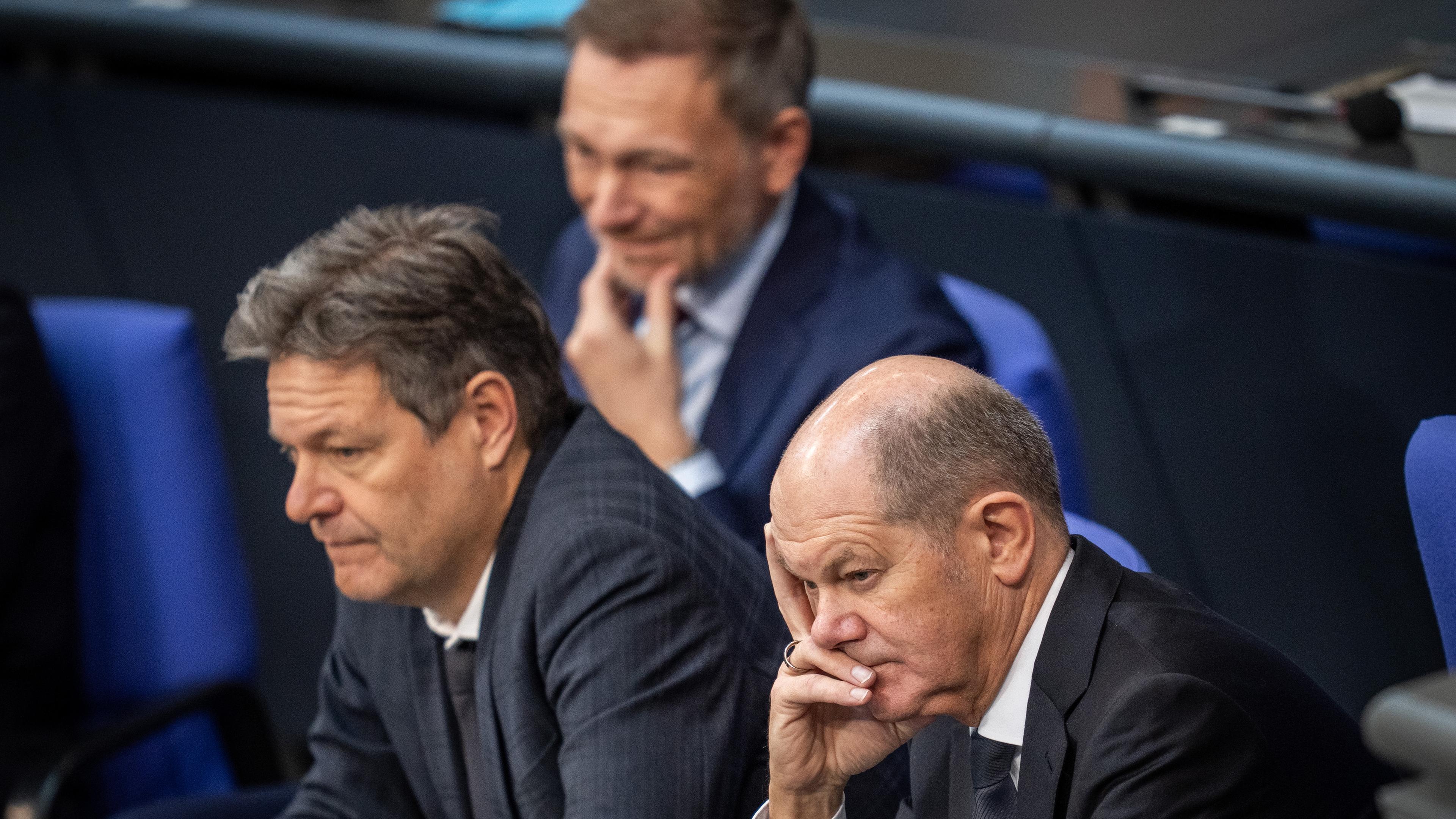 Christian Lindner, Robert Habeck und Olaf Scholz - 2024