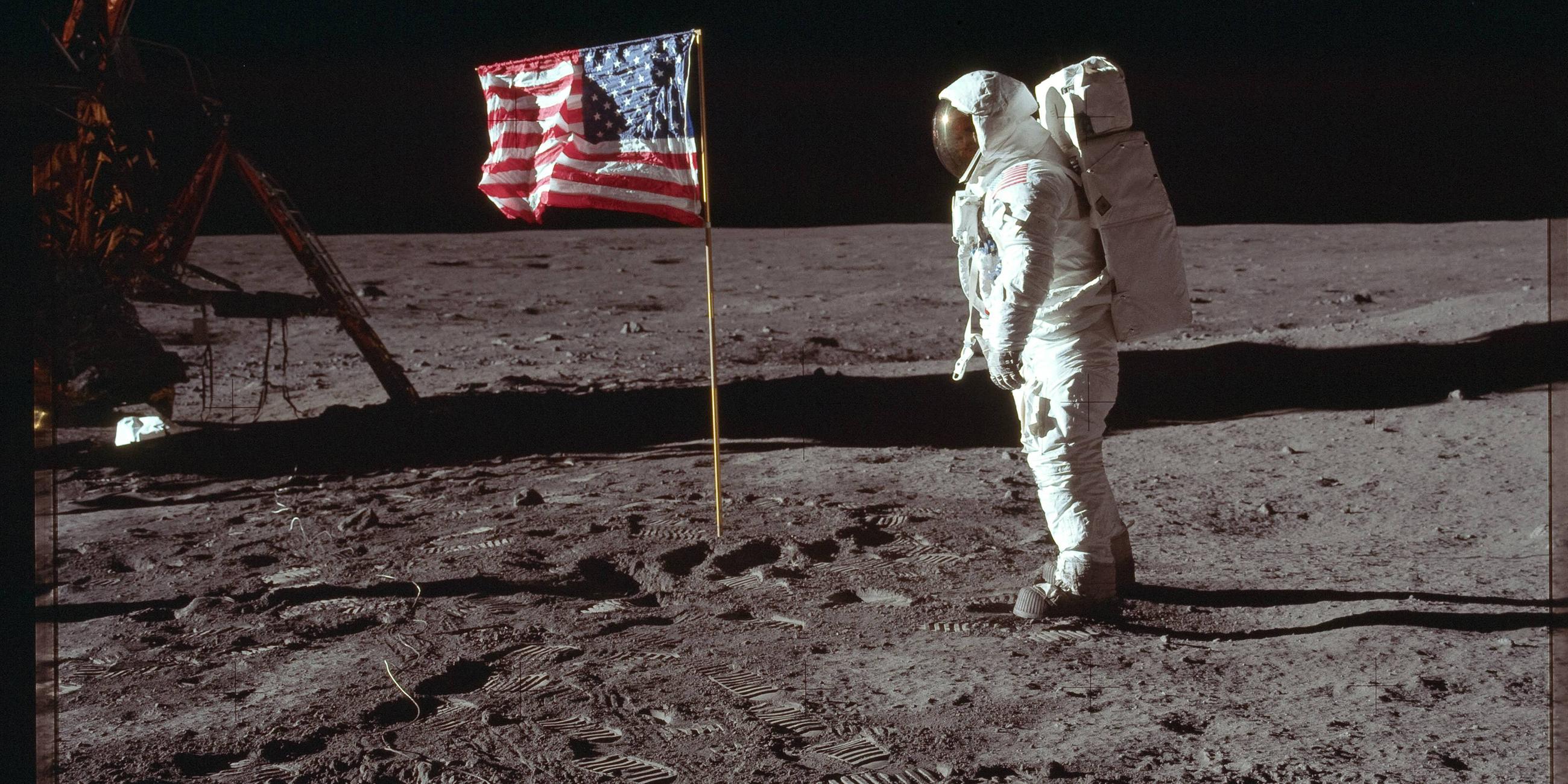 Neil Armstrong 1969 auf dem Mond  