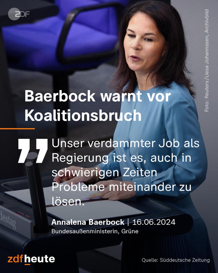 Bundesaußenministerin Annalena Baerbock fordert: "Unser verdammter Job als Regierung ist es, auch in schwierigen Zeiten Probleme miteinander zu lösen."
