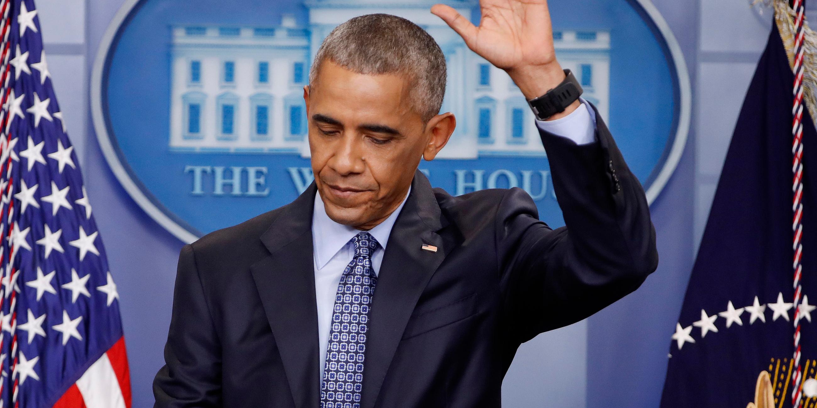 Der ehemalige US-Präsident Barack Obama während seiner letzten Pressekonferenz im Weißen Haus.