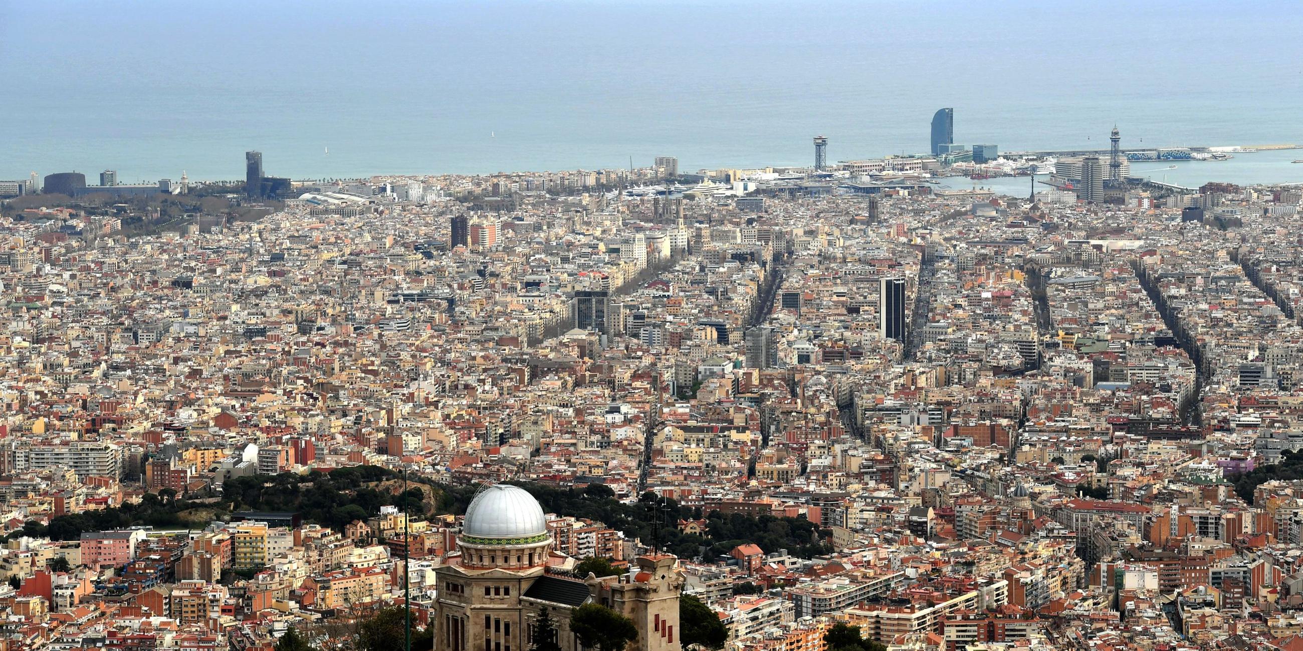 Blick auf spanische Stadt Barcelona