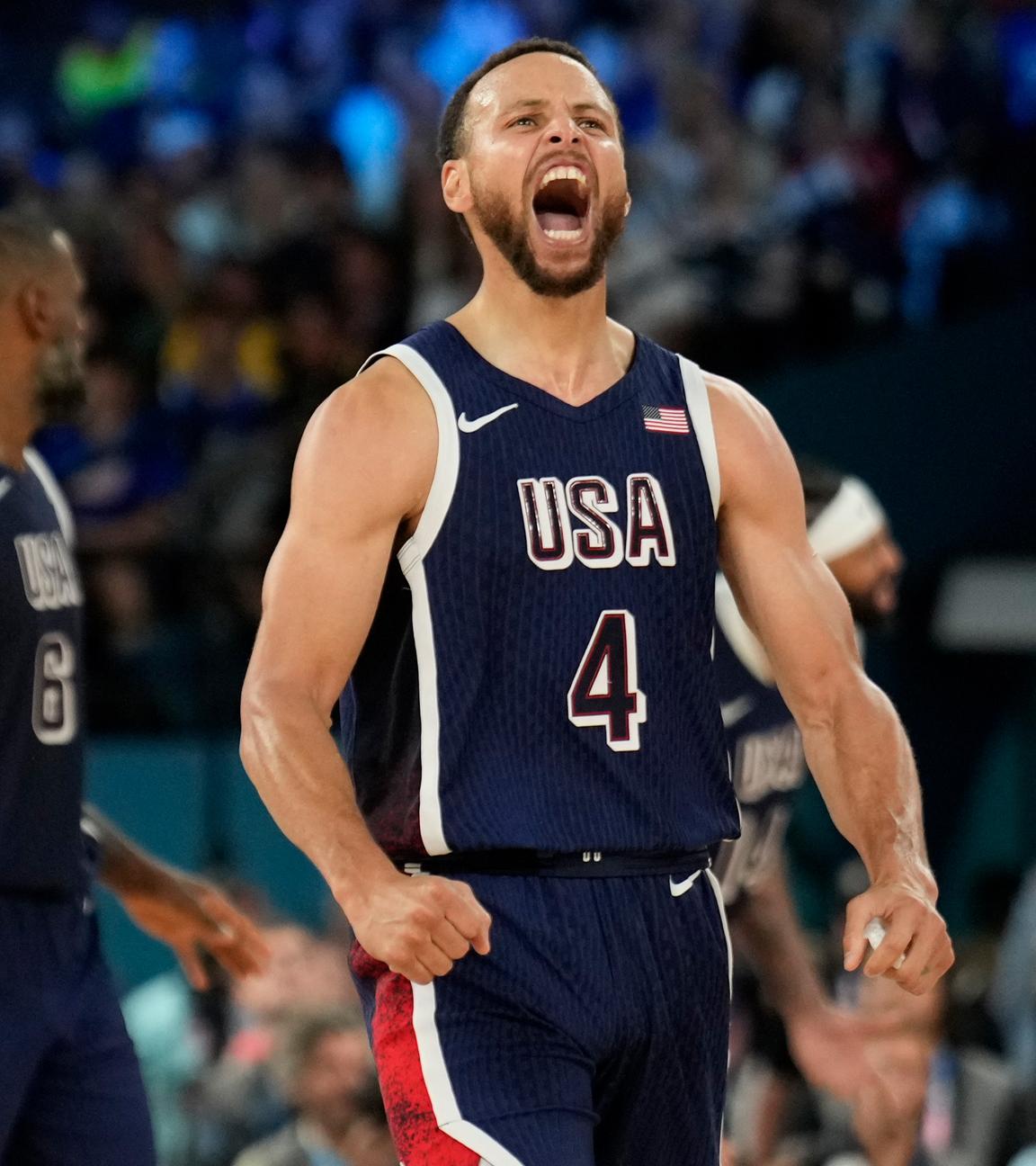 Stephen Curry aus den USA jubelt.