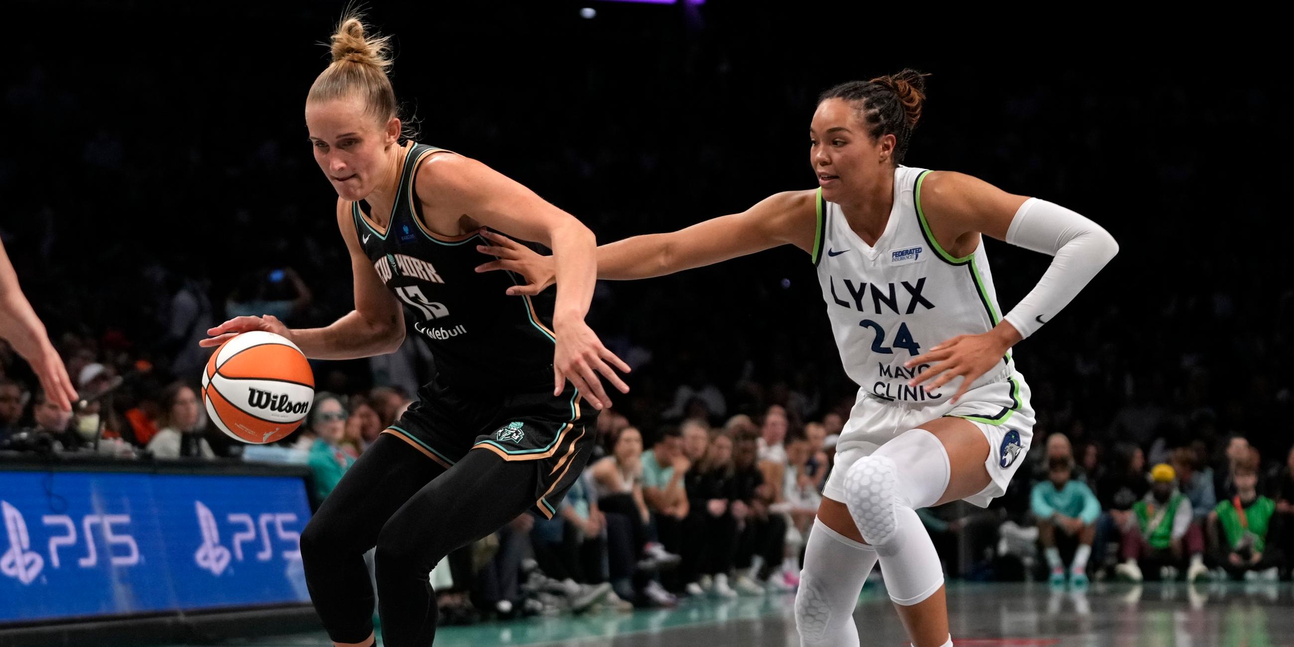 Basketball: Leonie Fiebich von New York Liberty im WNBA-Finale.