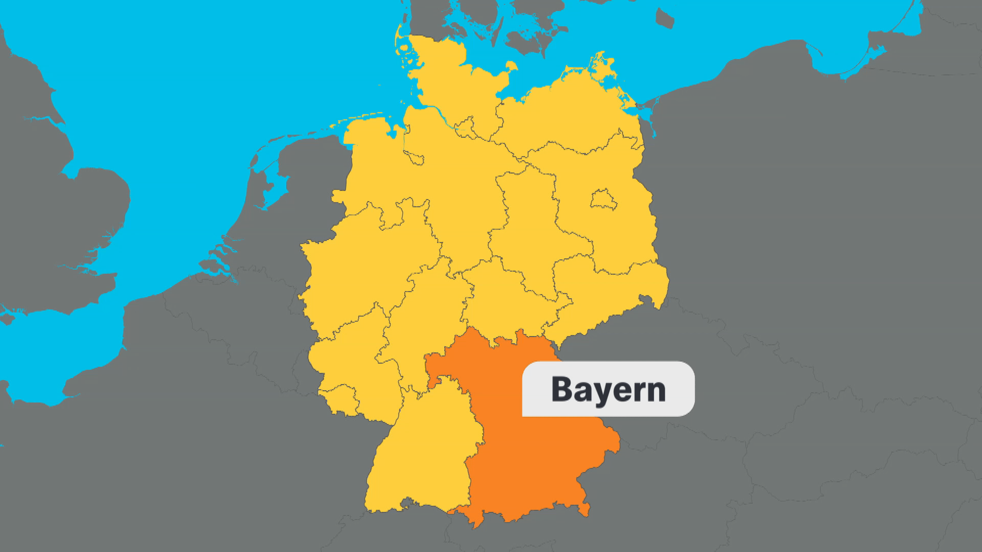 Bundesland Bayern - Karte