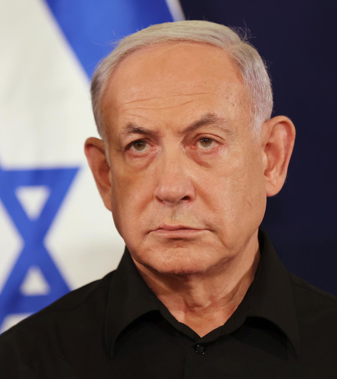 Israels Ministerpräsident Benjamin Netanjahu bei einer Pressekonferenz.