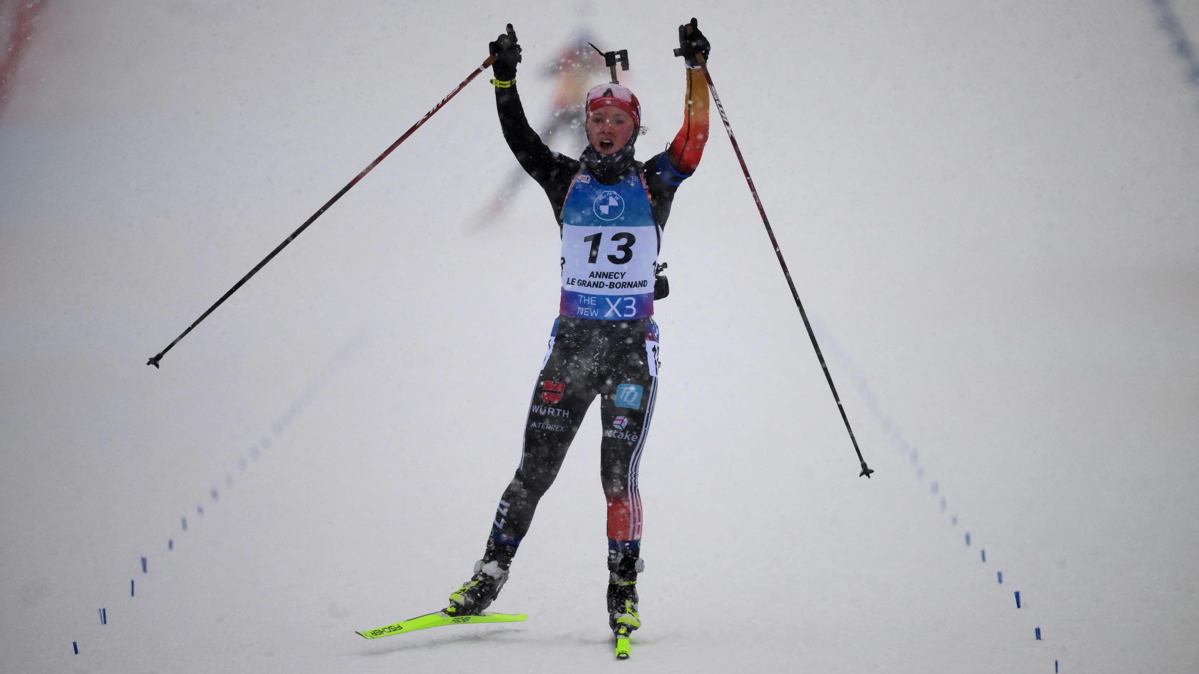 Die deutsche Biathletin Selina Grotian in Aktion beim Biathlon-Weltcup.