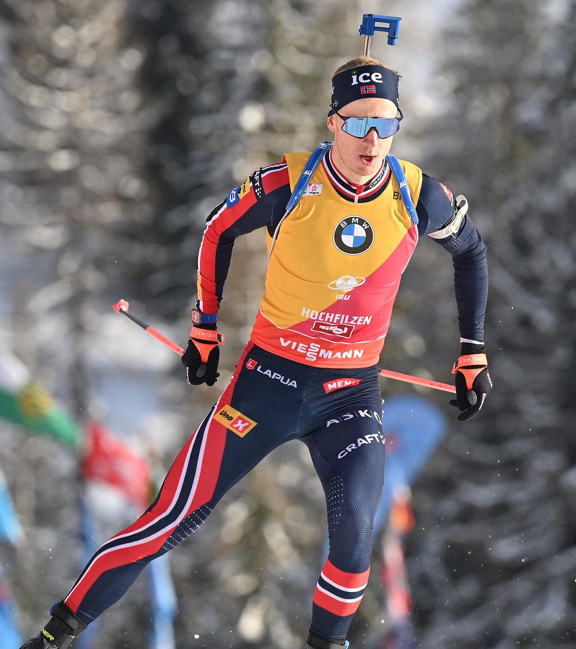 Johannes Thingnes Bo, aufgenommen am 14.12.2024 in Hochfilzen (Österreich)