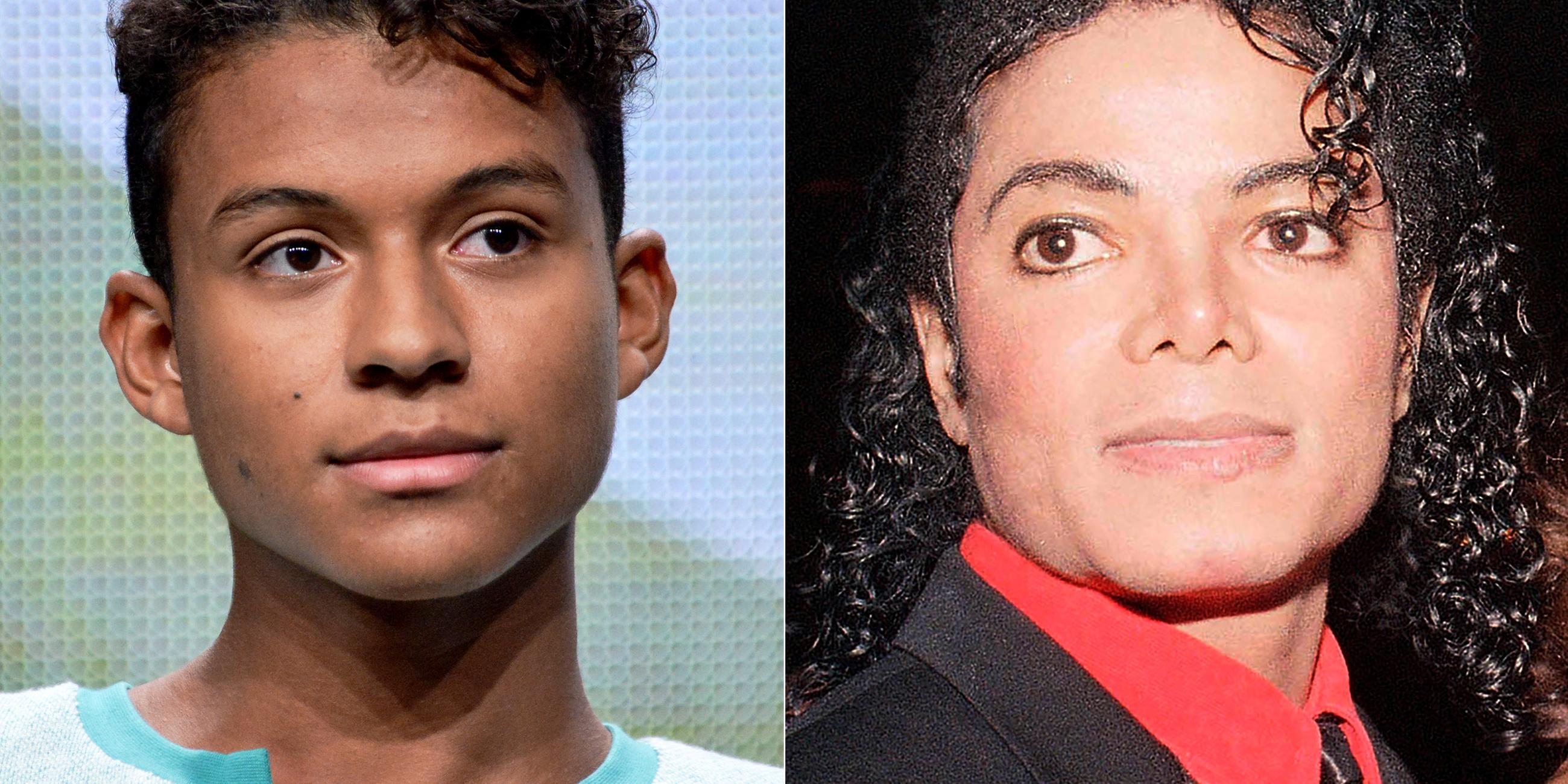 USA, Beverly Hills: KOMBO - Jaafar Jackson (l), Neffe des 2009 gestorbenen "King of Pop" Michael Jackson, erscheint während des "Living with The Jacksons"-Panels in Beverly Hills