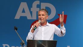 Der Thüringer AfD-Spitzenkandidat Björn Höcke spricht beim Sommerfest seiner Partei. 