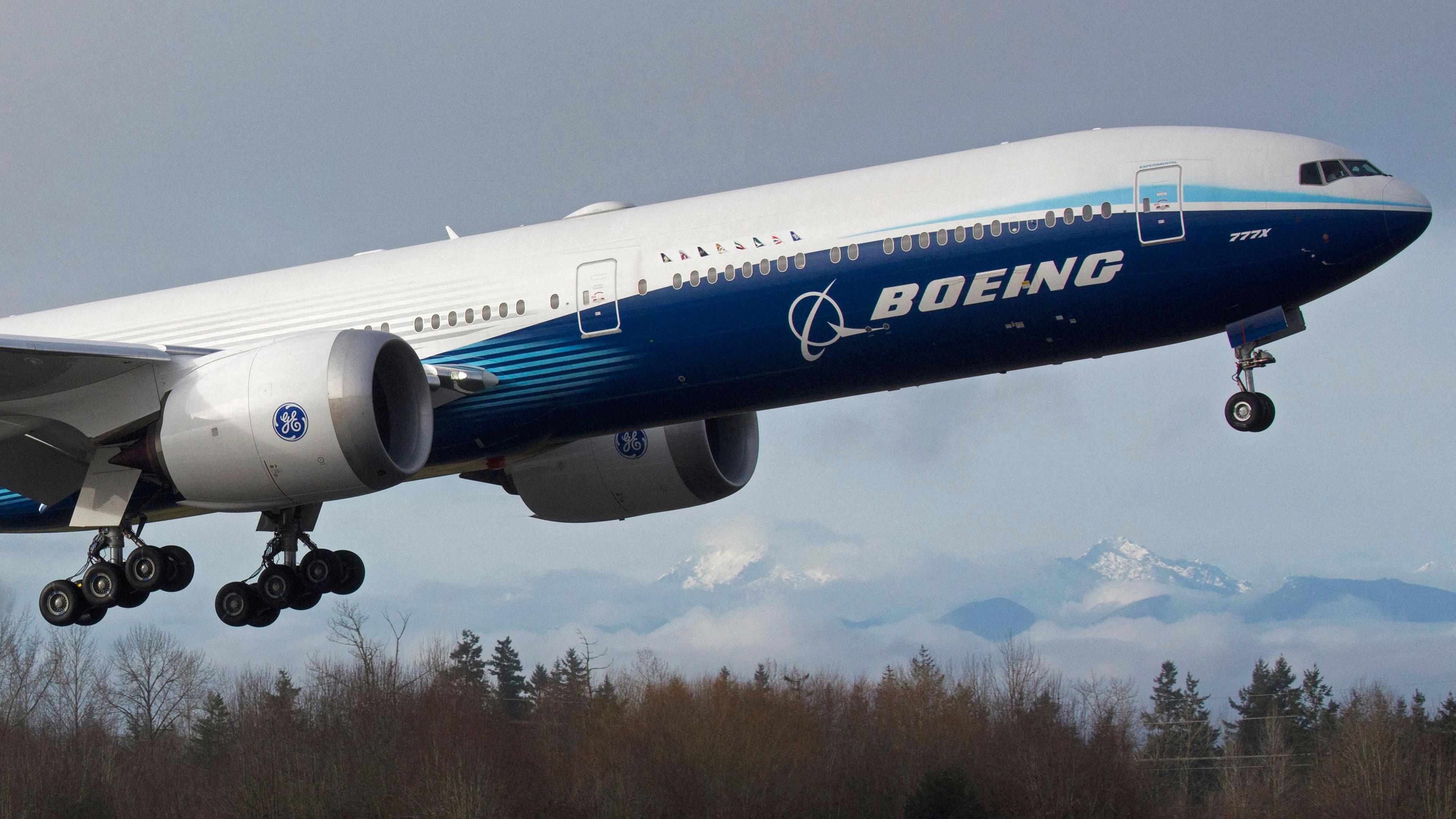 Ein Boeing 777X Flugzeug, aufgenommen am 25.01.2020