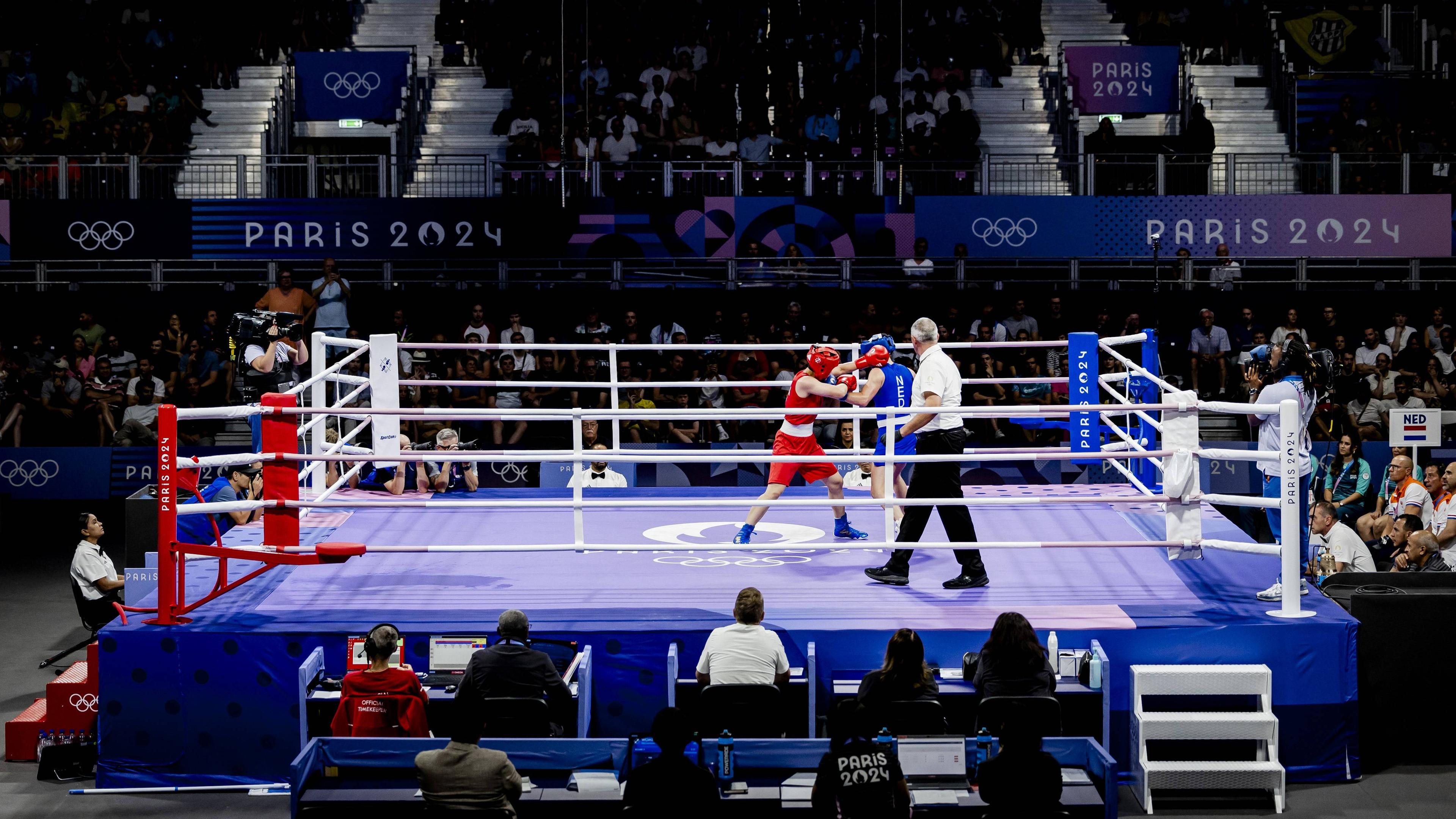 Die Athleten während ihrem Kampf bei den olympischen Sommerspielen.