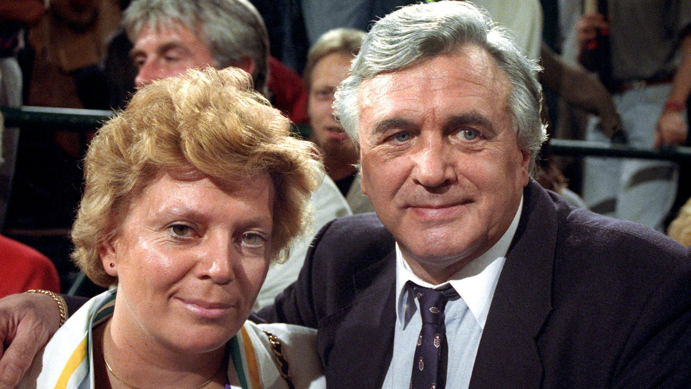 Bubi Scholz und seine zweite Ehefrau Sabine Arndt im Jahr 1992
