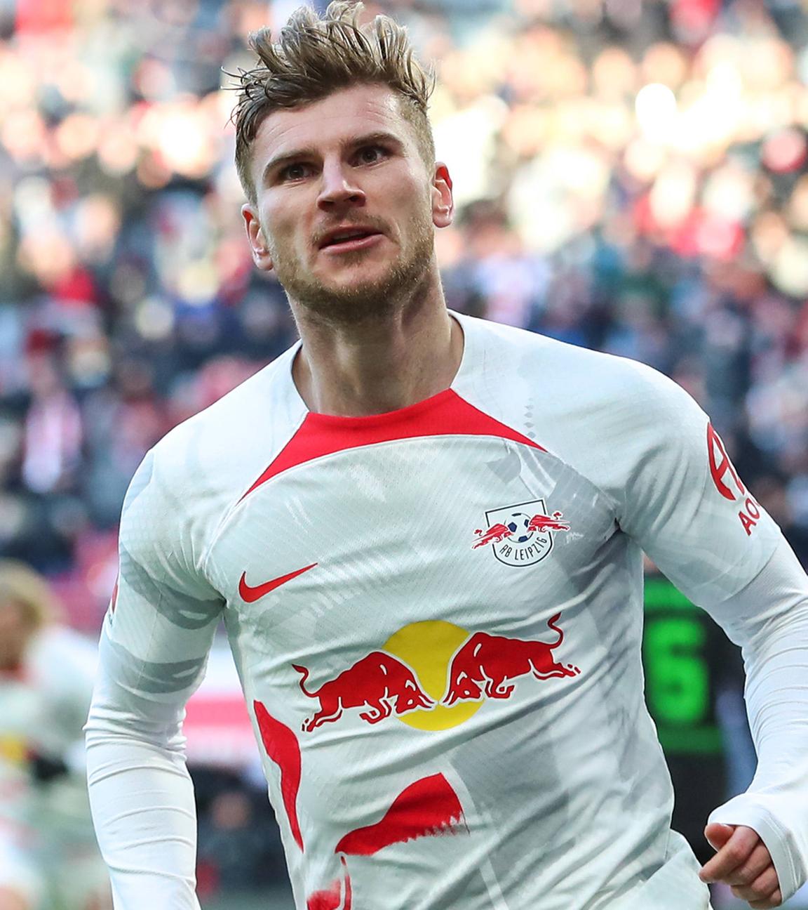 11.03.2023, Leipzig: Timo Werner (RB Leipzig) jubelt über sein Tor