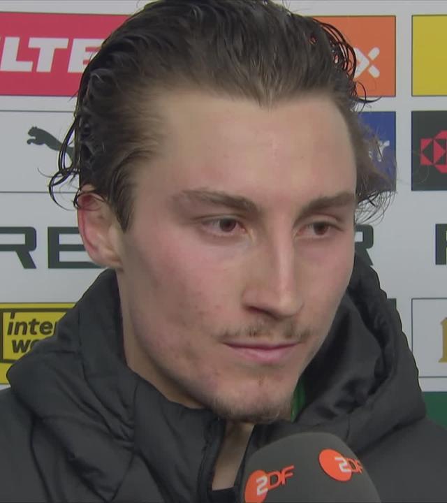 Borussia Mönchengladbachs Rocco Reitz während seinem Interview.