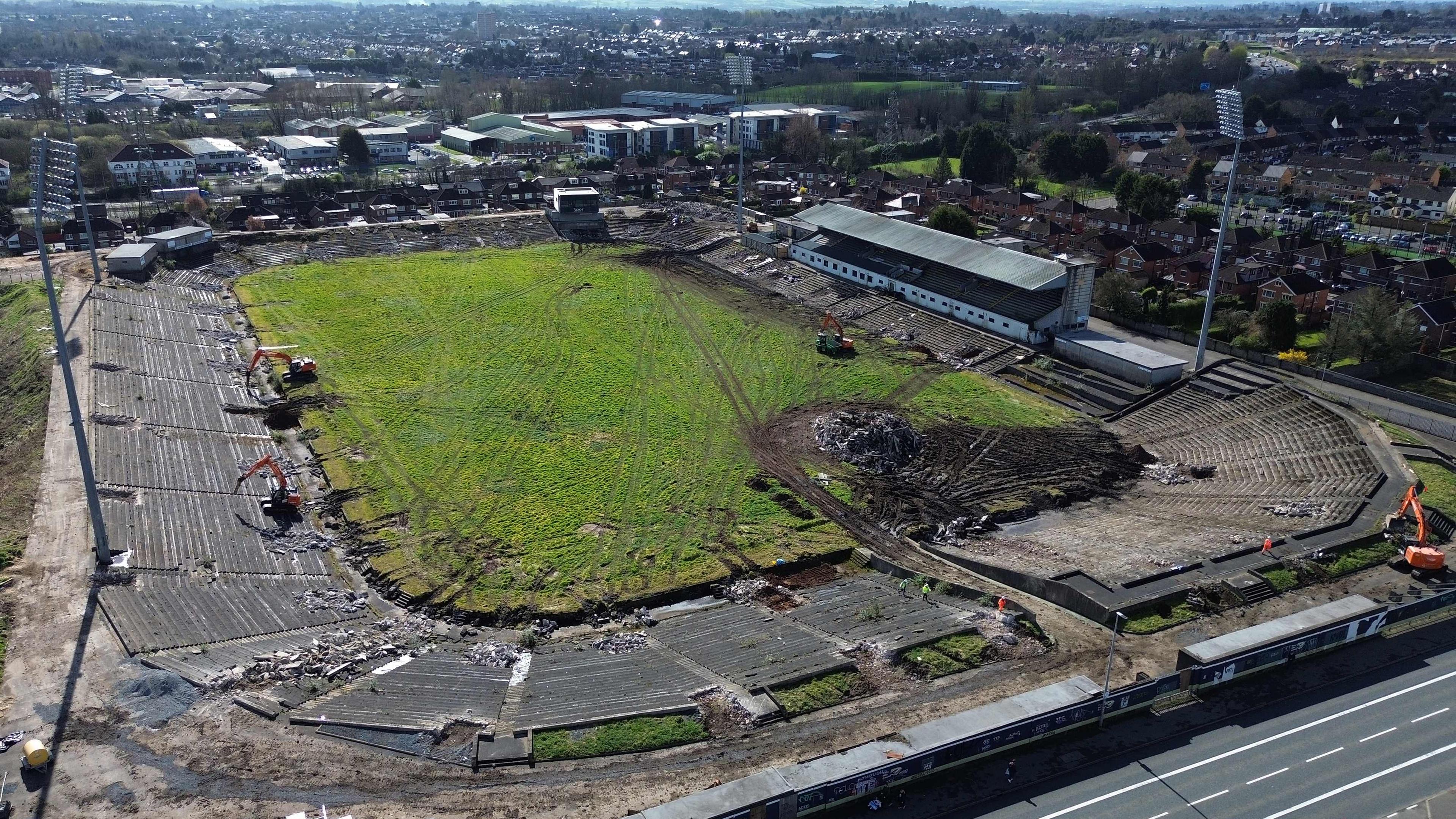 Der verfallene Casement Park in Belfast