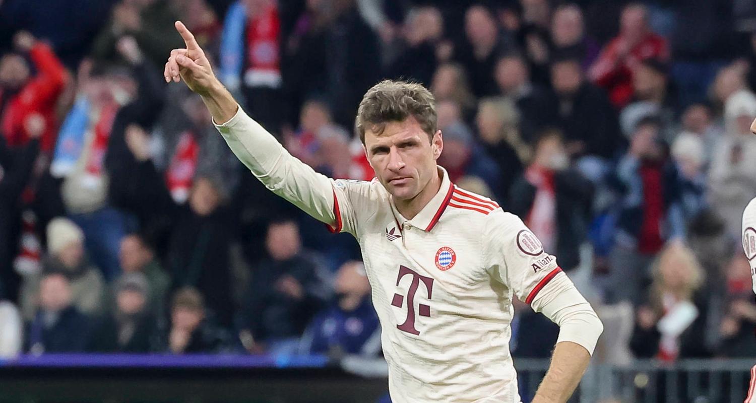 Thomas Müller jubelt in der Champions League