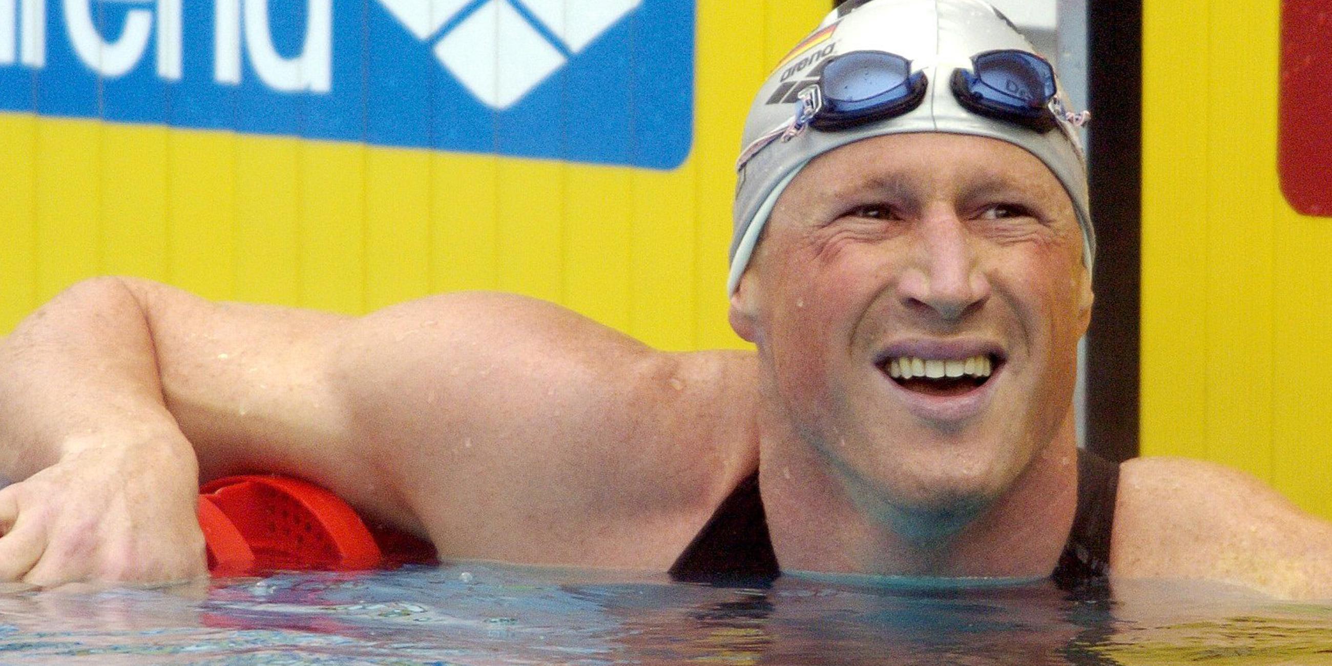 Christian Keller am 11.05.2004 bei den Schwimm-Europameisterschaften in Madrid.