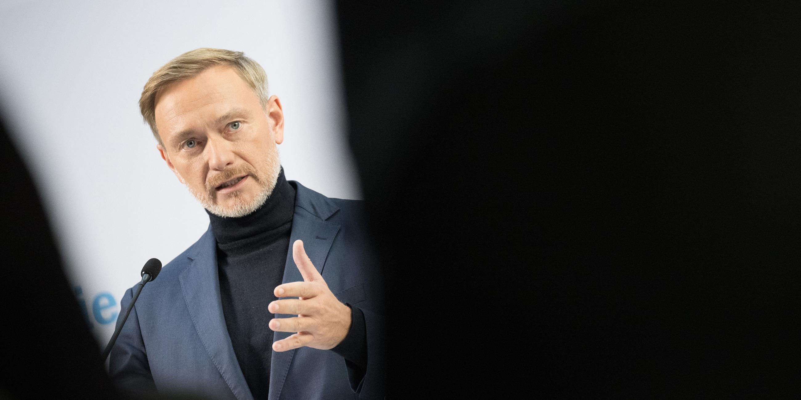 Christian Lindner, FDP-Bundesvorsitzenden, spricht während einer Pressekonferenz der FDP