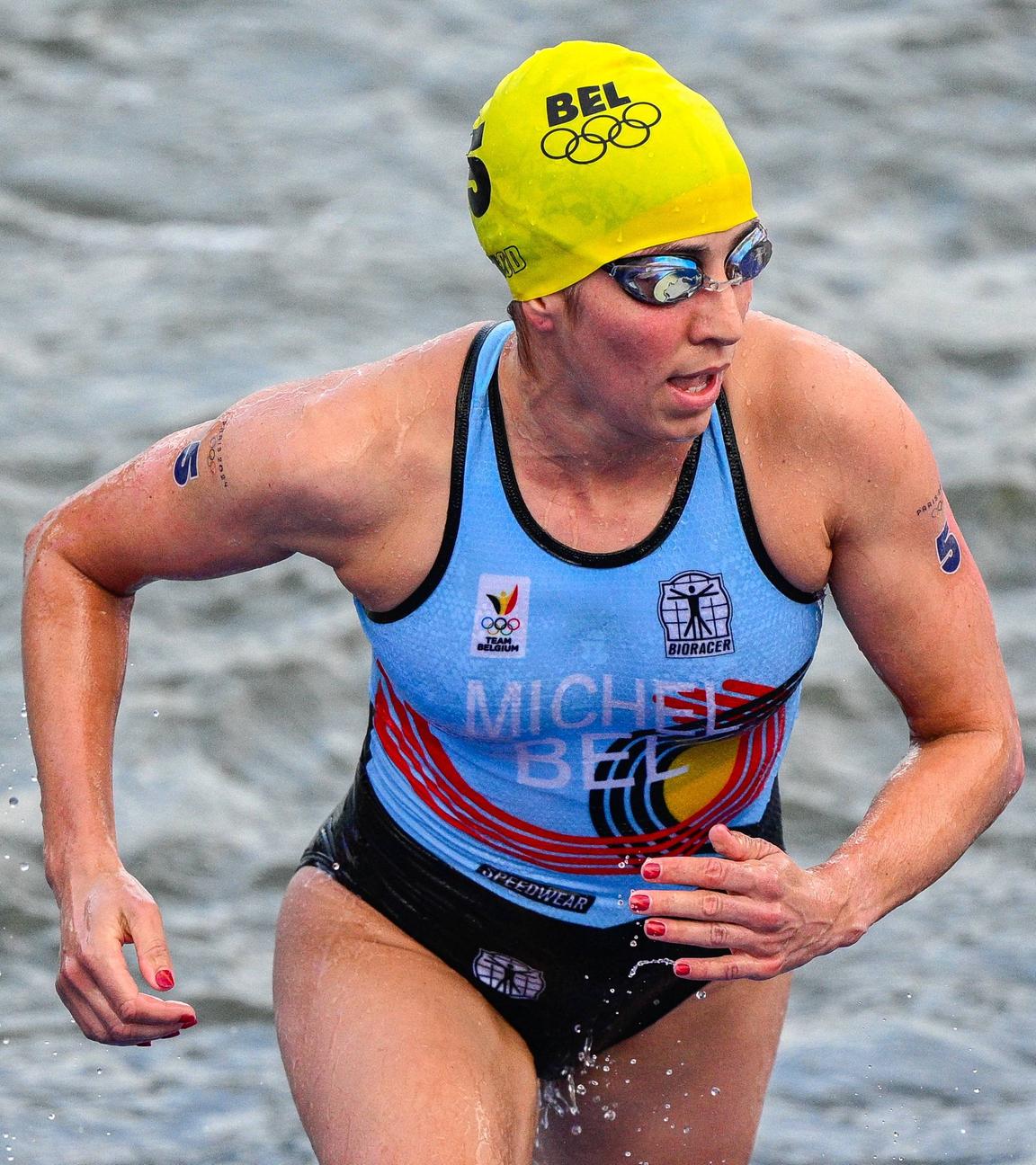 Belgiens Triathletin Claire Michel in Aktion.