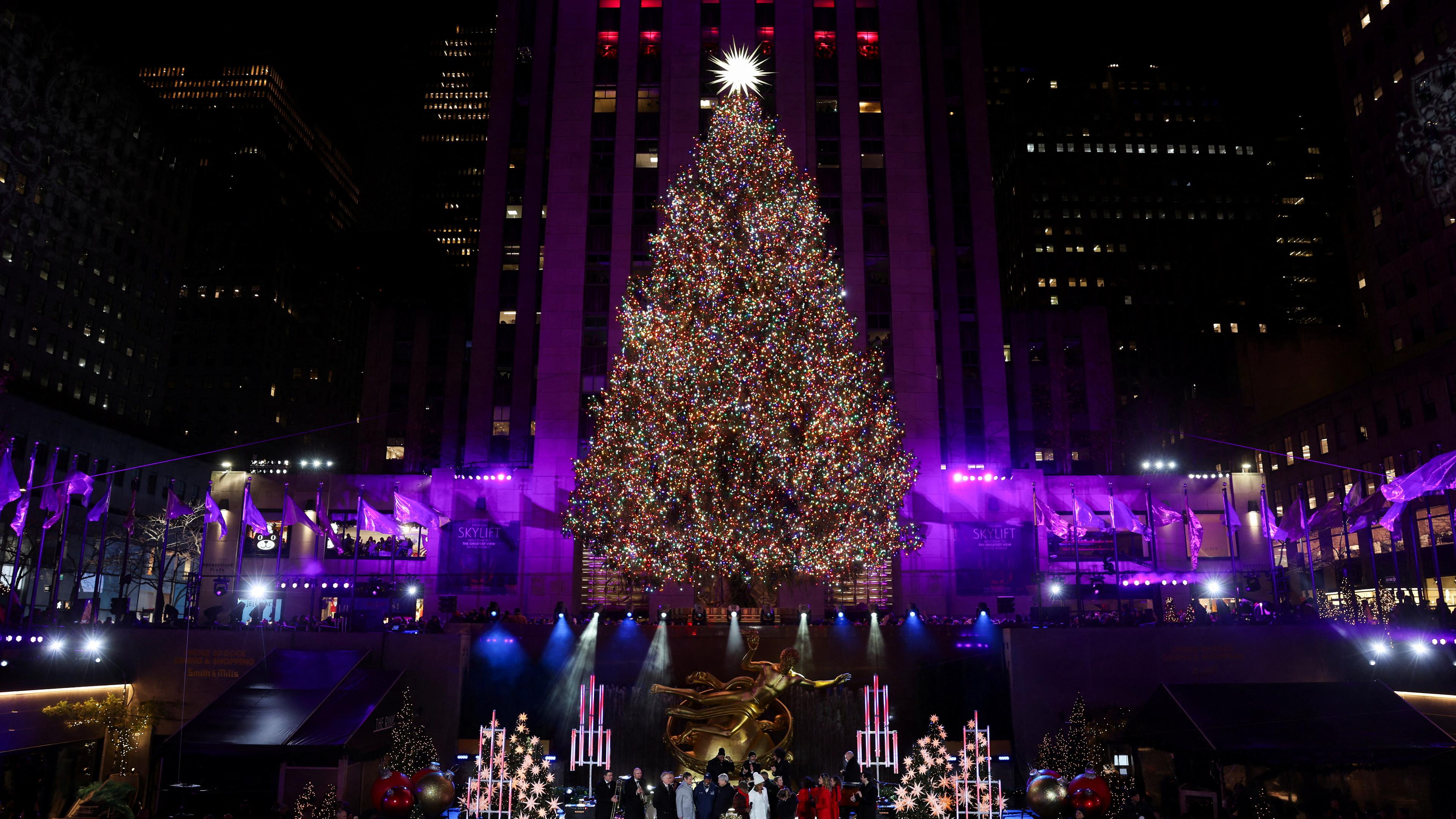 Weihnachtsbaum vor dem Rockefeller Center