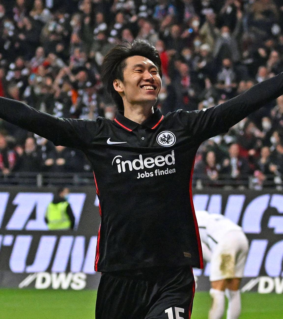 13.03.2022, 1.Bundesliga, Eintracht Frankfurt gegen VfL Bochum Torjubel nach dem Tor zum 2:1 durch Daichi Kamada