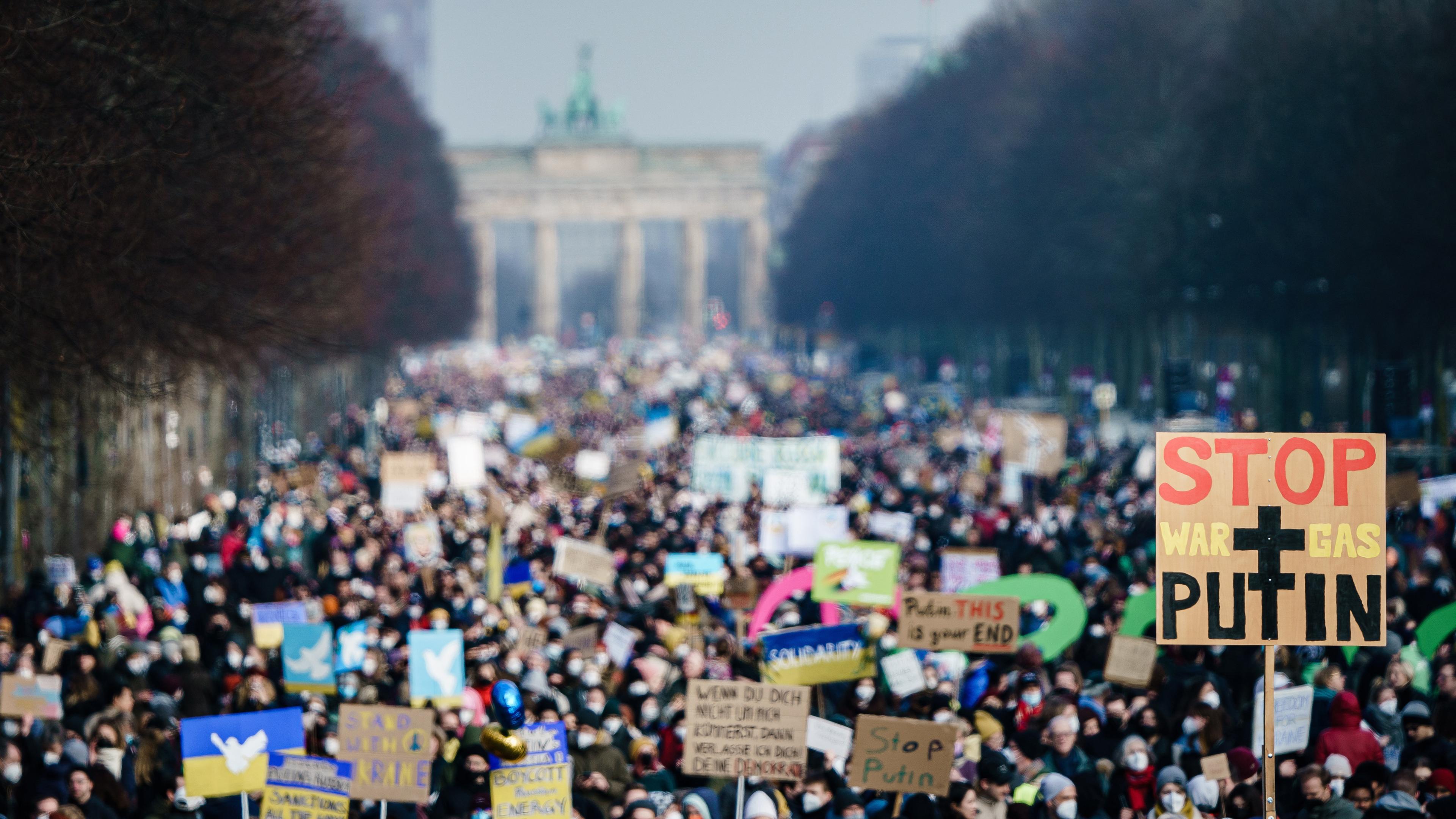 Demo am Brandenbugrer Tor in Berlin