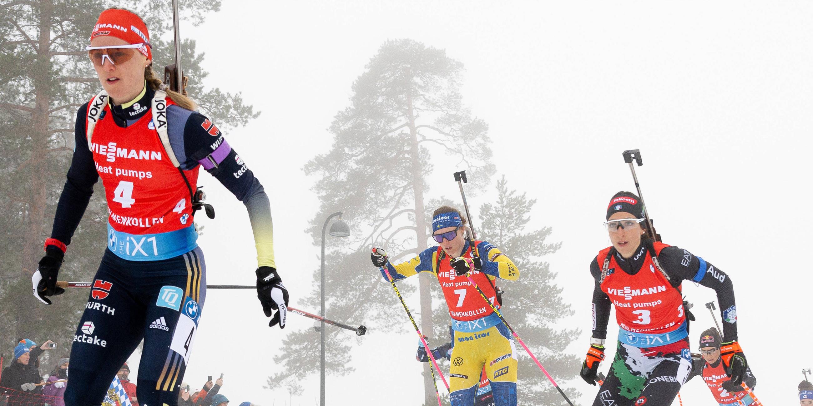 Denise Herrmann-Wick, Hanna Öberg (Schweden), Lisa Vittozzi (Italien).