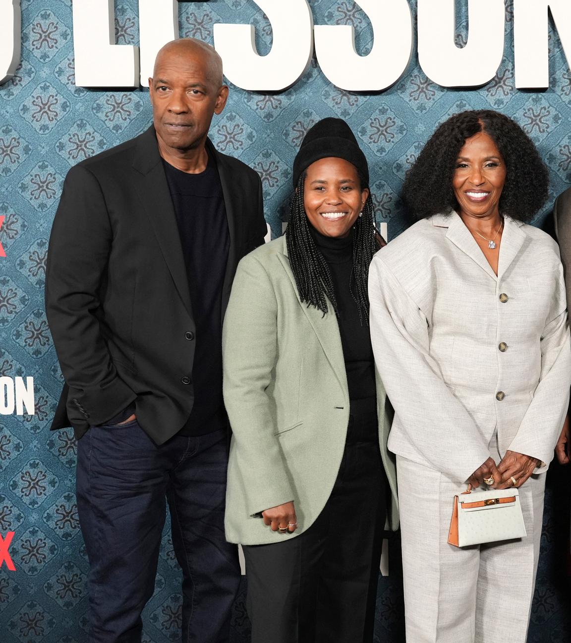 Denzel Washington mit seiner Familie bei der Premiere