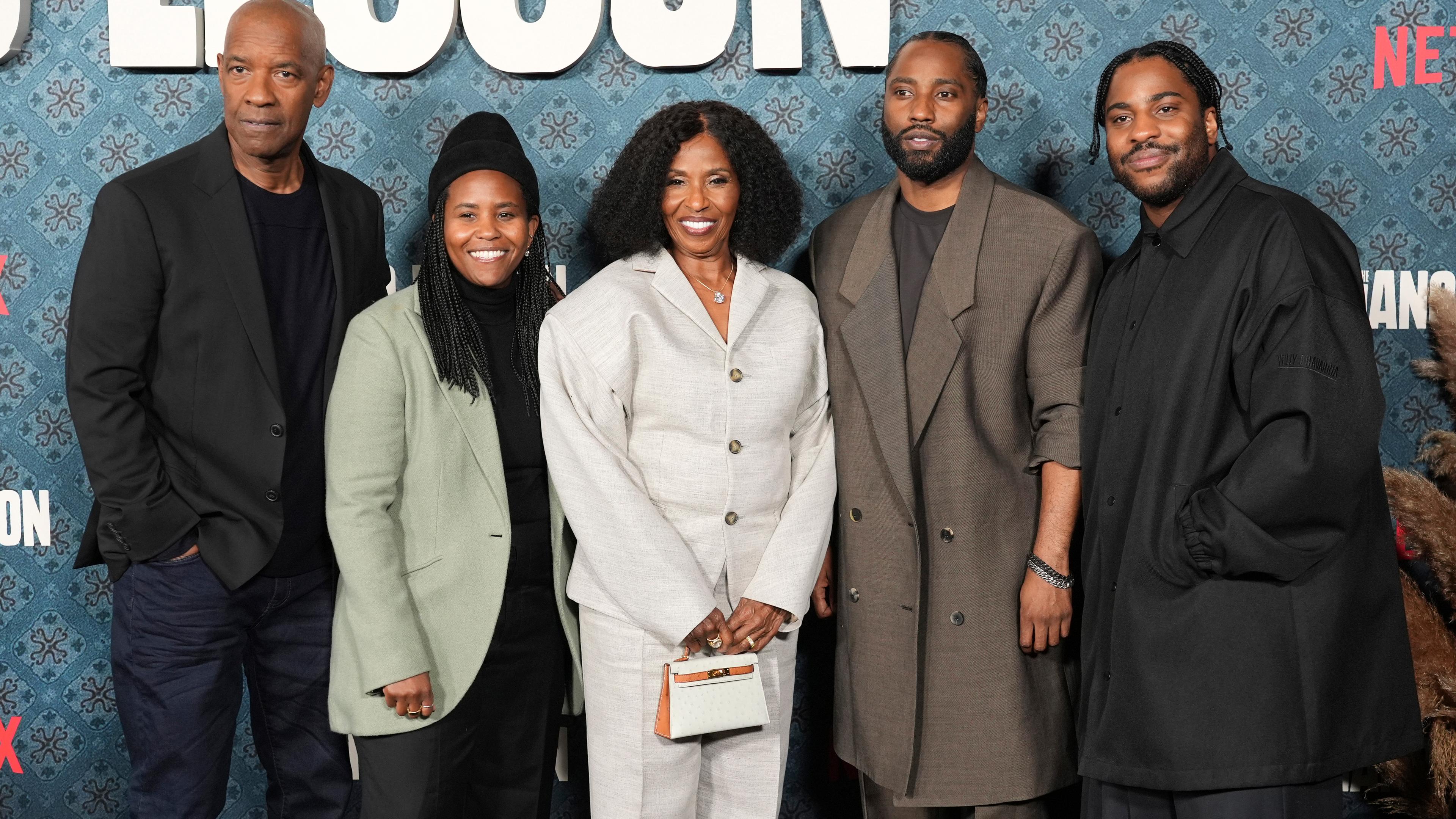 Denzel Washington mit seiner Familie bei der Premiere