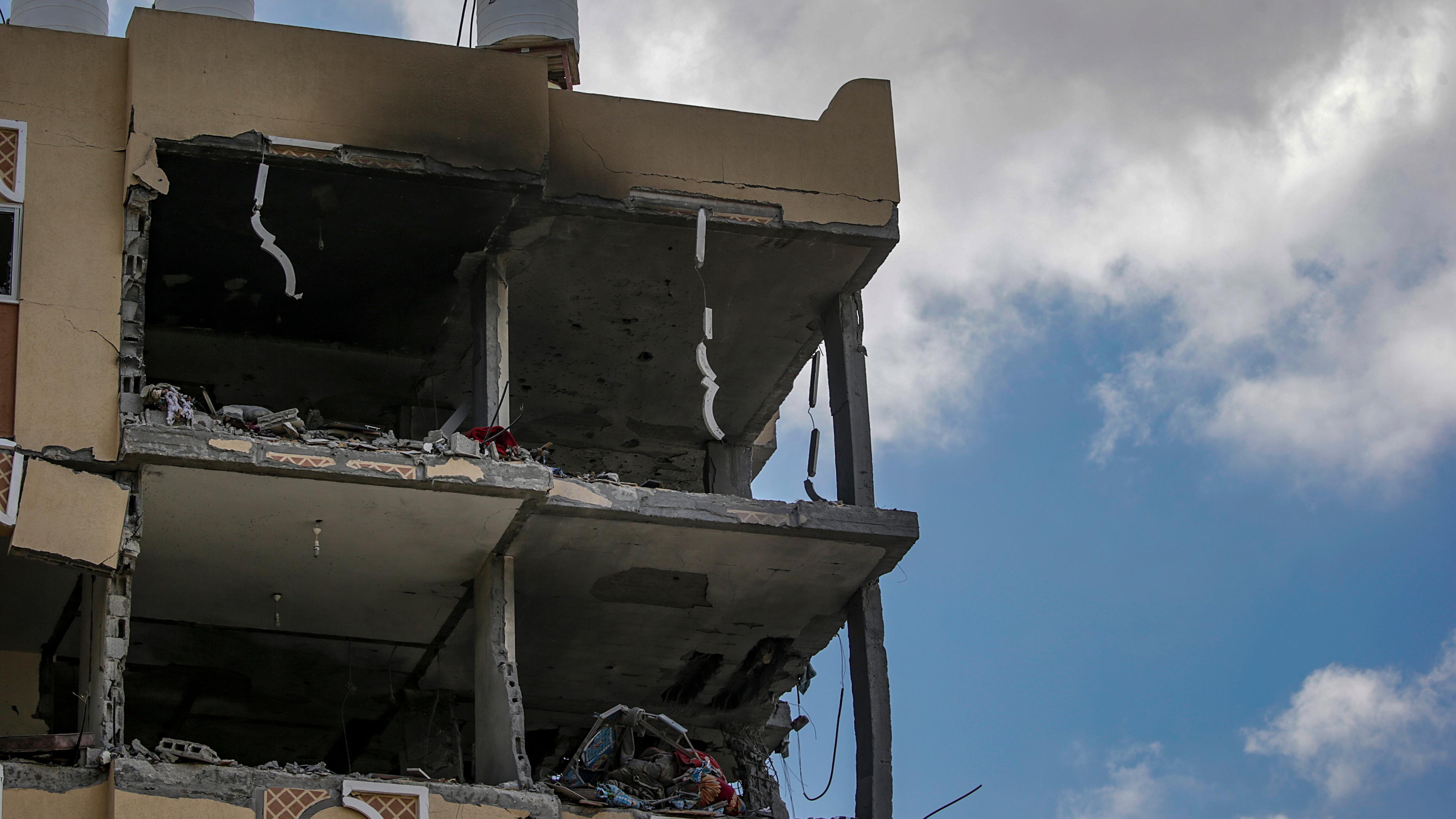 Ein zerstörtes Gebäude in Gaza. 