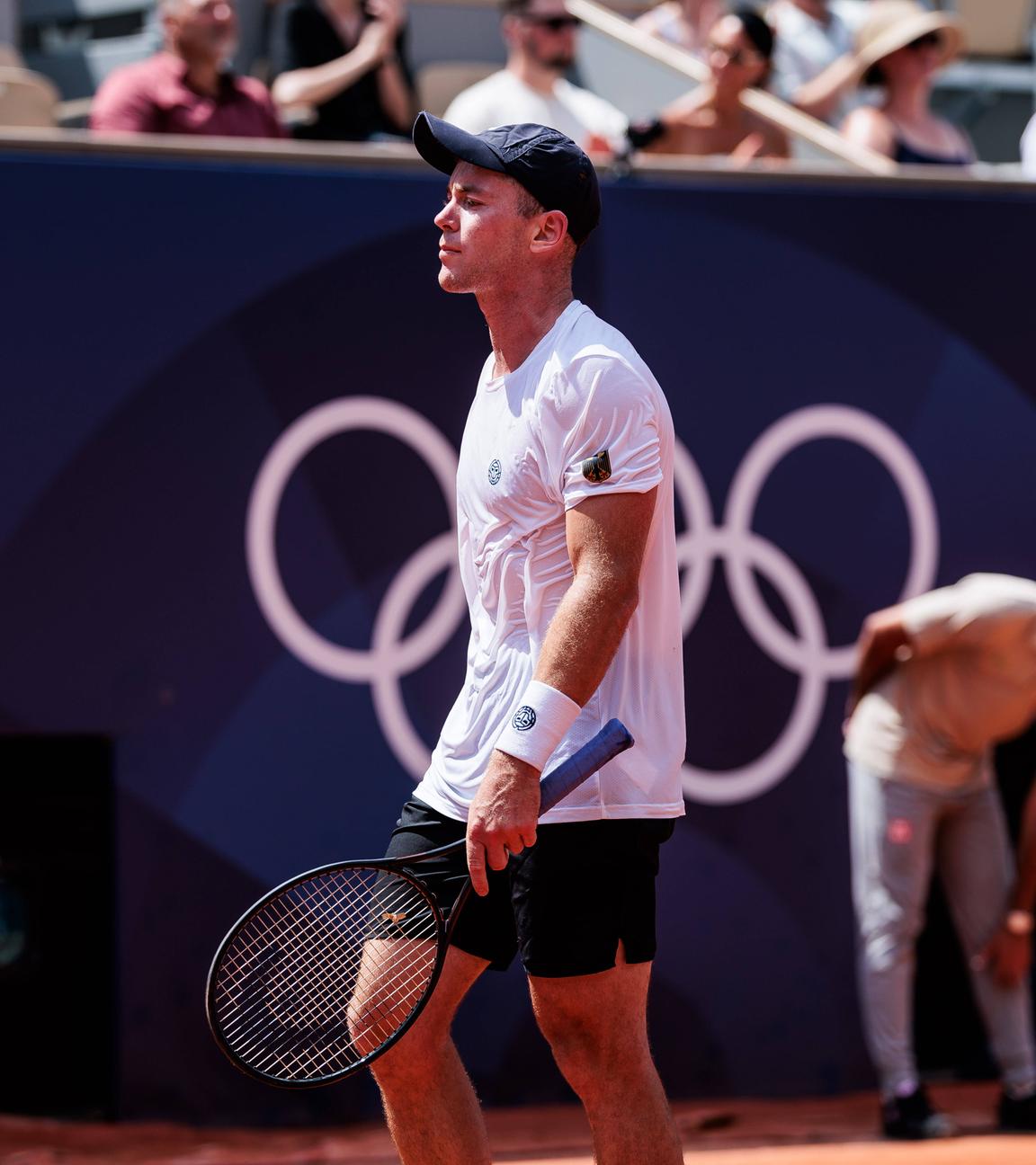 Dominik Köpfer während des Spiels gegen Novak Djokovic.