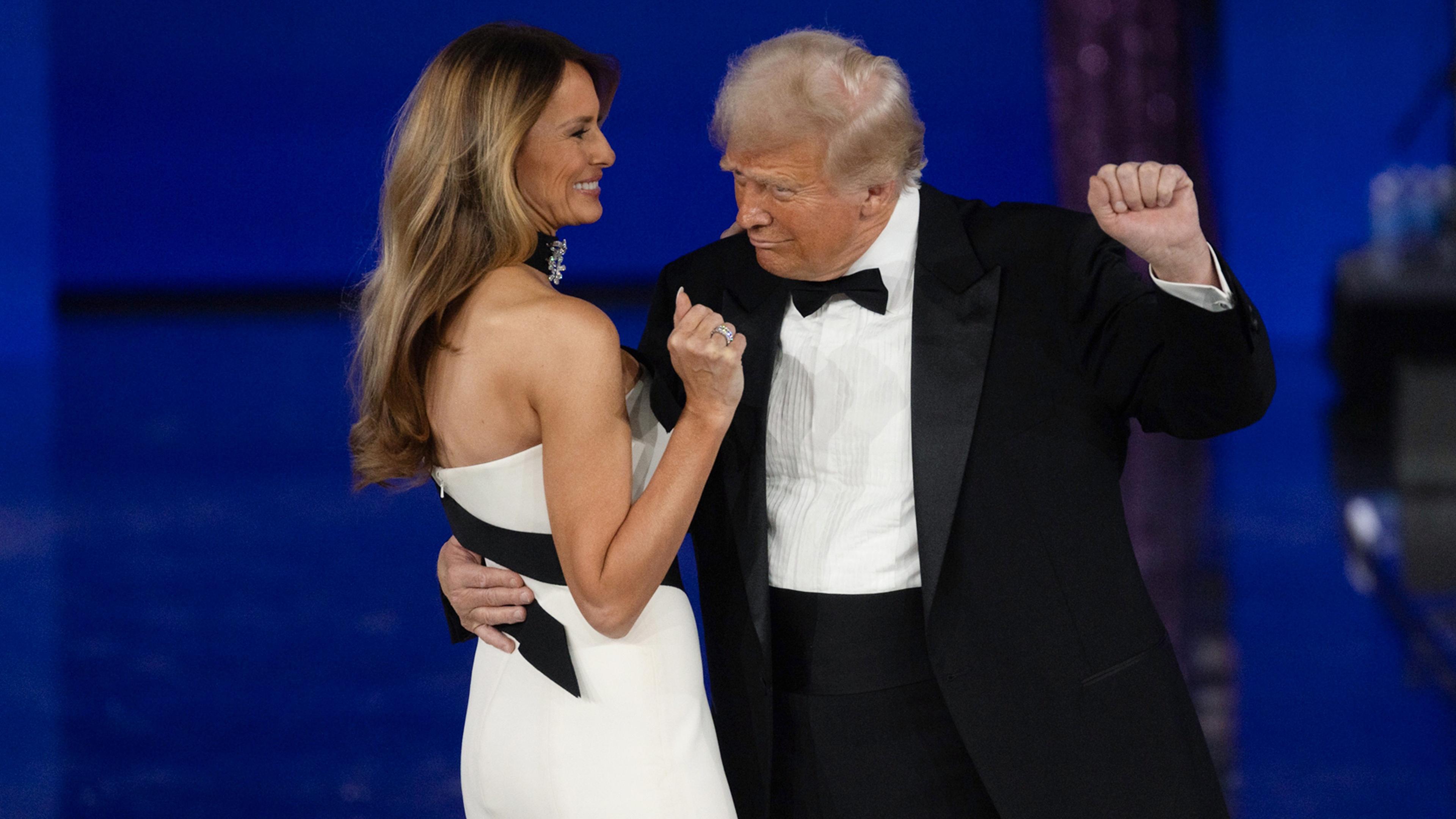 Donald Trump (R) and First Lady Melania Trump, aufgenommen am 21.01.2025 in Washington)